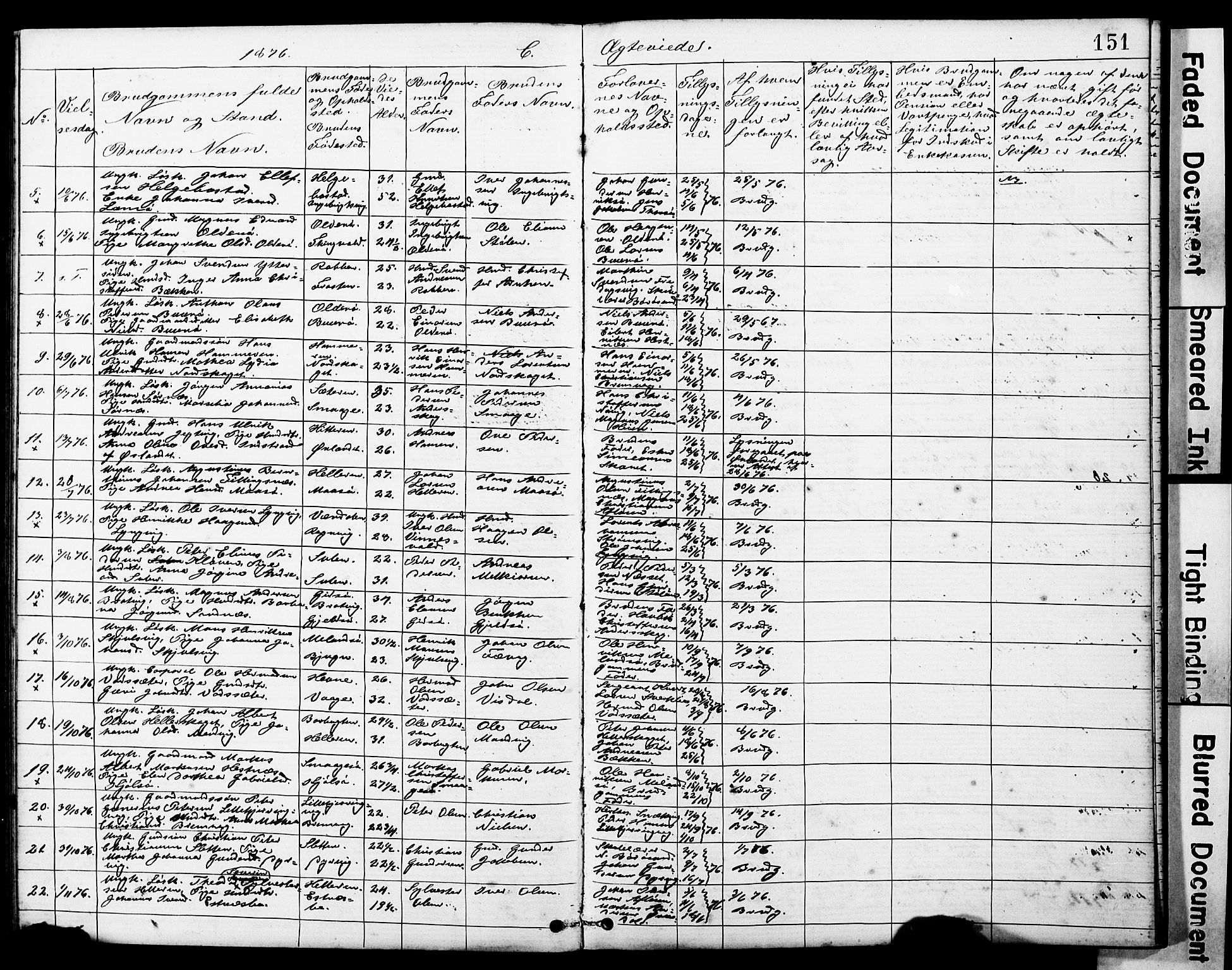 Ministerialprotokoller, klokkerbøker og fødselsregistre - Sør-Trøndelag, AV/SAT-A-1456/634/L0541: Parish register (copy) no. 634C03, 1874-1891, p. 151