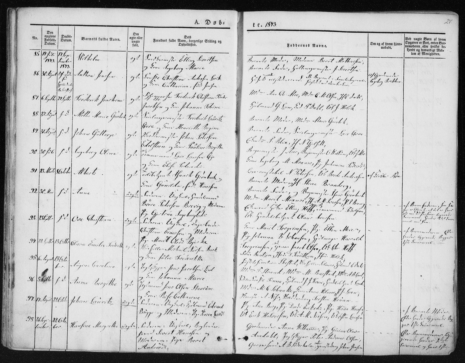 Ministerialprotokoller, klokkerbøker og fødselsregistre - Sør-Trøndelag, AV/SAT-A-1456/602/L0110: Parish register (official) no. 602A08, 1840-1854, p. 27