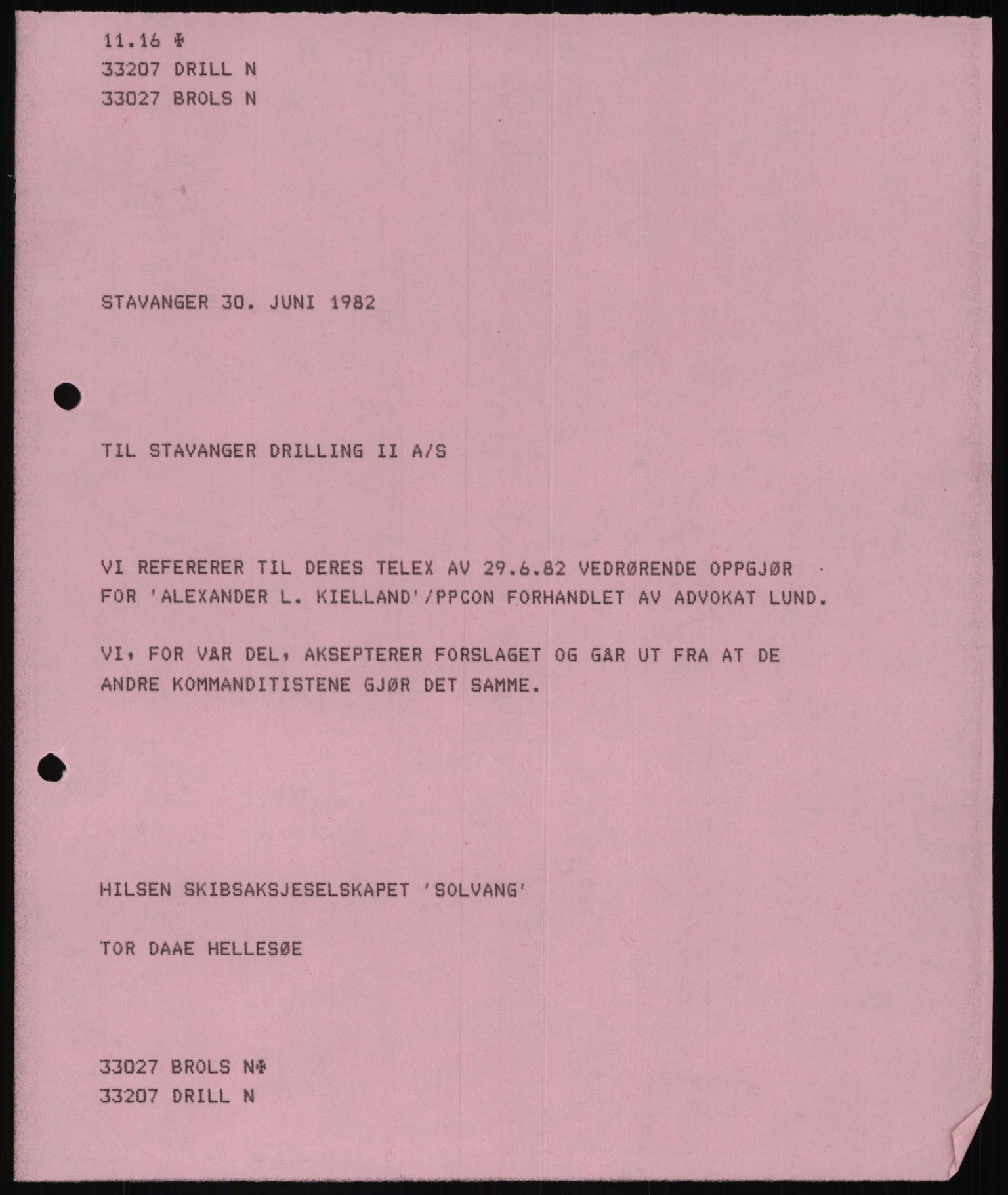 Pa 1503 - Stavanger Drilling AS, AV/SAST-A-101906/D/L0006: Korrespondanse og saksdokumenter, 1974-1984, p. 415