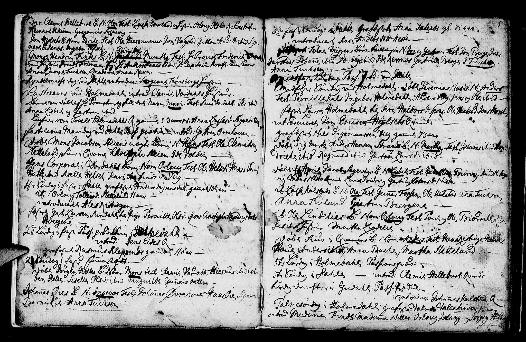 Fjaler sokneprestembete, AV/SAB-A-79801/H/Haa/Haaa/L0001: Parish register (official) no. A 1, 1755-1778, p. 4-5