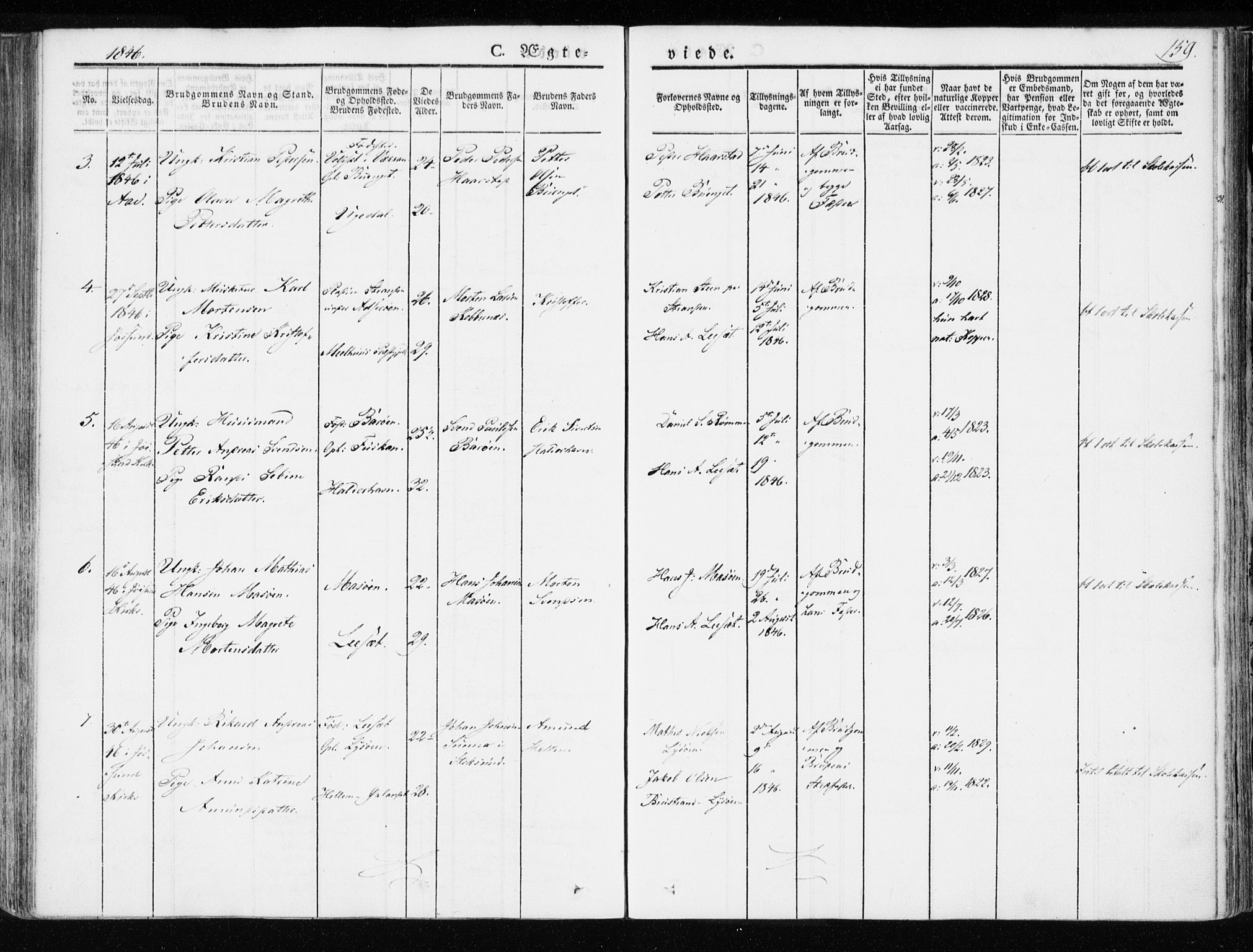 Ministerialprotokoller, klokkerbøker og fødselsregistre - Sør-Trøndelag, AV/SAT-A-1456/655/L0676: Parish register (official) no. 655A05, 1830-1847, p. 159