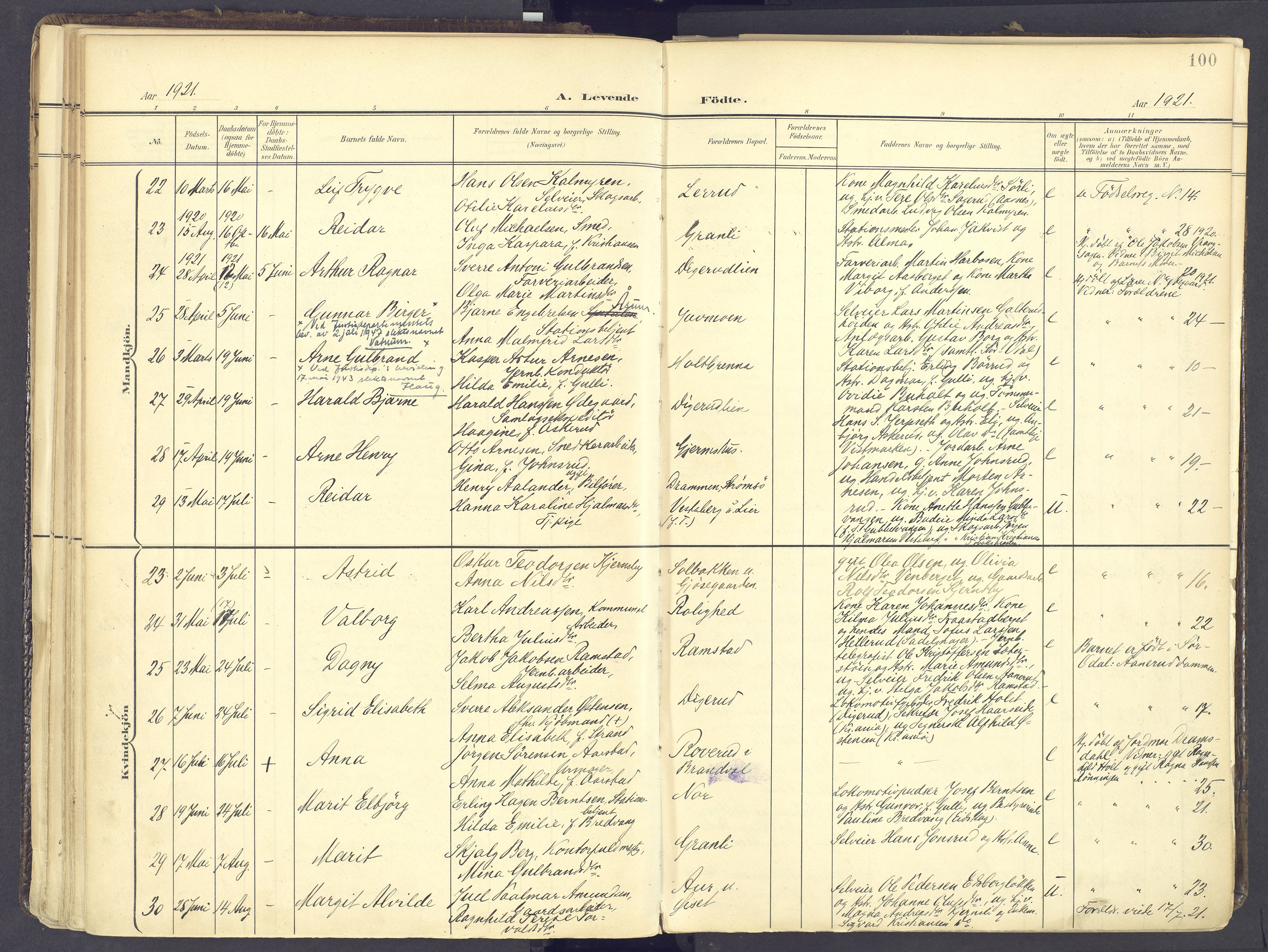 Vinger prestekontor, AV/SAH-PREST-024/H/Ha/Haa/L0017: Parish register (official) no. 17, 1901-1927, p. 100