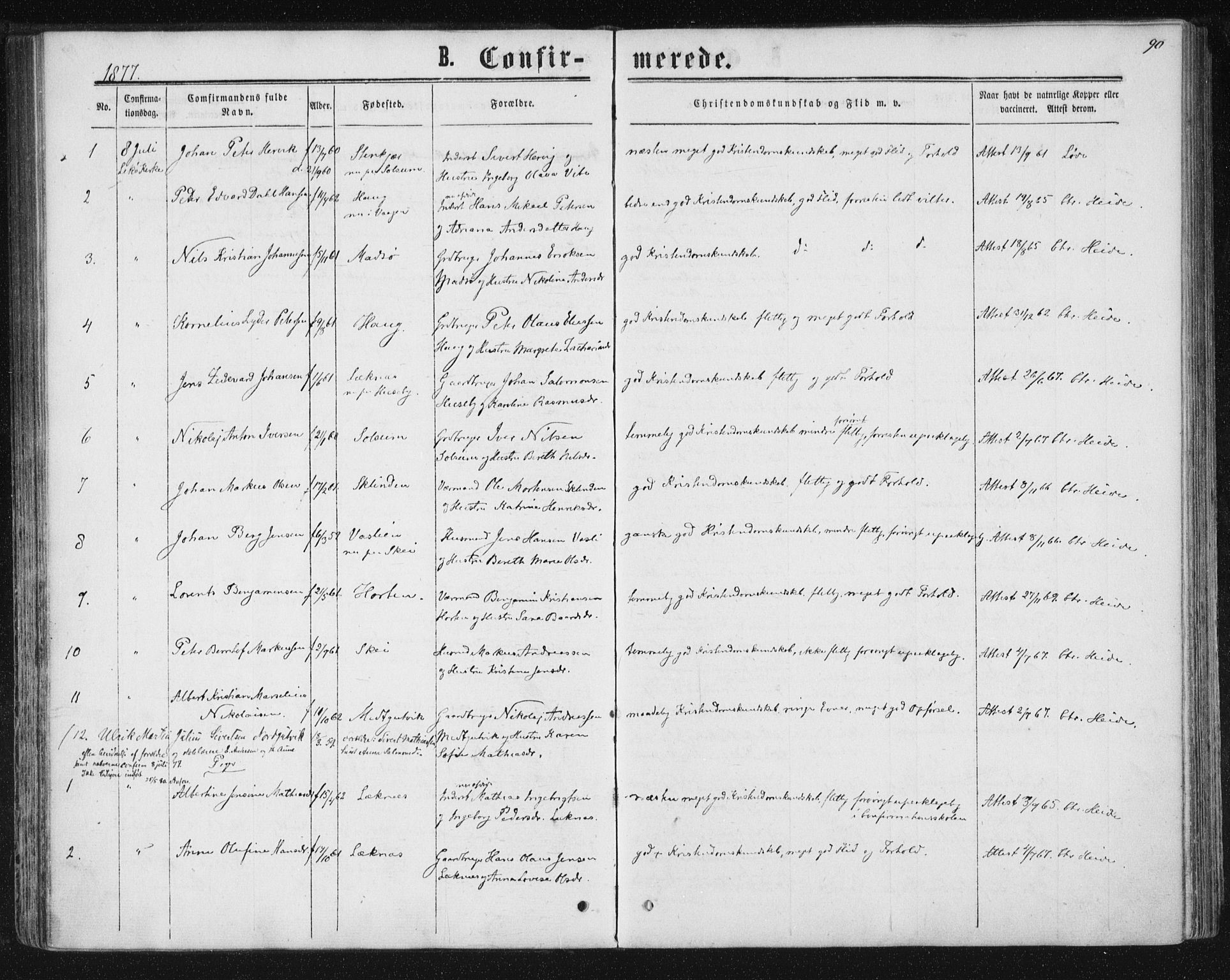 Ministerialprotokoller, klokkerbøker og fødselsregistre - Nord-Trøndelag, SAT/A-1458/788/L0696: Parish register (official) no. 788A03, 1863-1877, p. 90