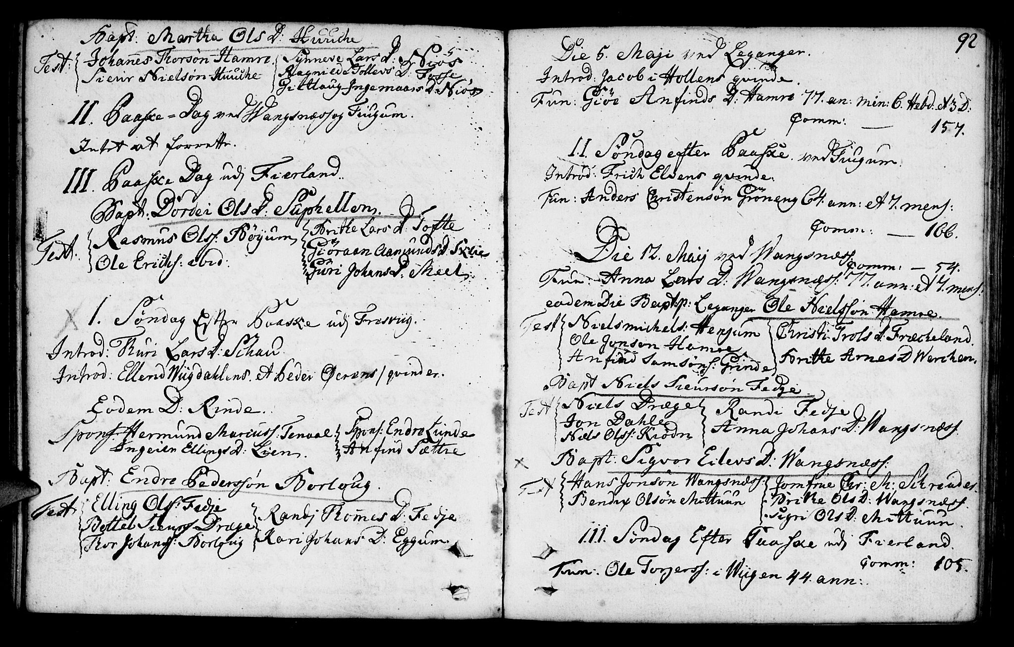 Leikanger sokneprestembete, AV/SAB-A-81001/H/Haa/Haaa/L0003: Parish register (official) no. A 3, 1756-1770, p. 92