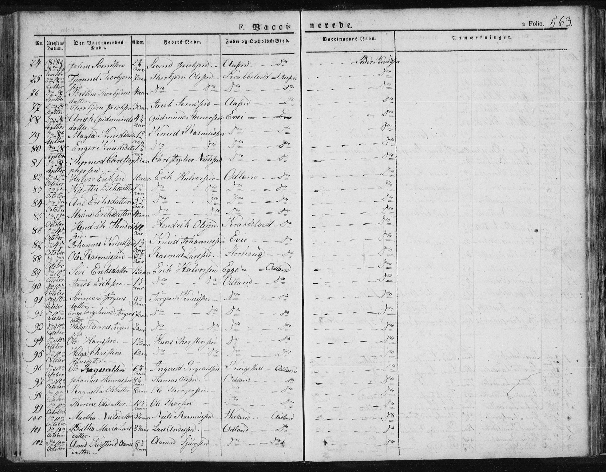 Tysvær sokneprestkontor, AV/SAST-A -101864/H/Ha/Haa/L0001: Parish register (official) no. A 1.2, 1831-1856, p. 563