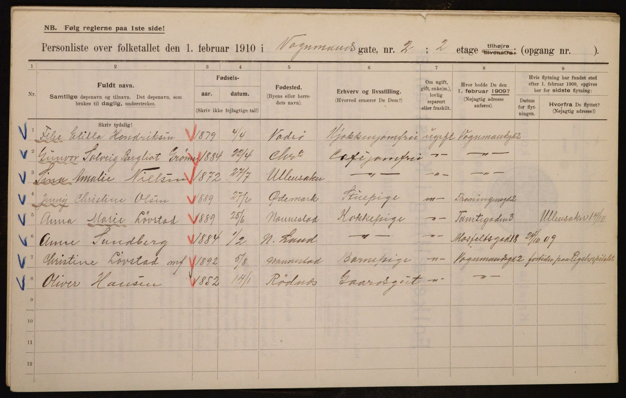 OBA, Municipal Census 1910 for Kristiania, 1910, p. 117732