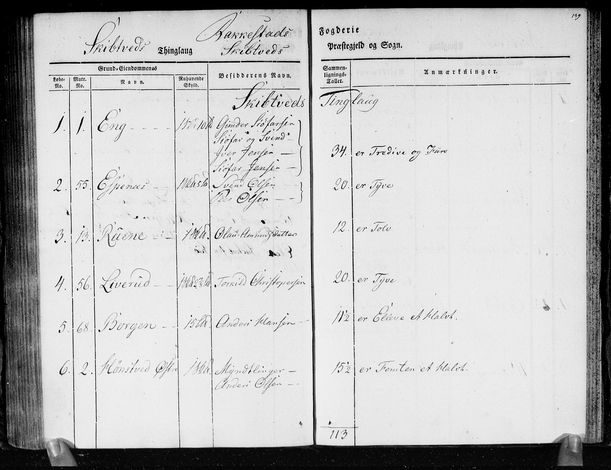 Hovedmatrikkelkommisjonen, AV/RA-S-1529, 1819-1831, p. 138b-139a