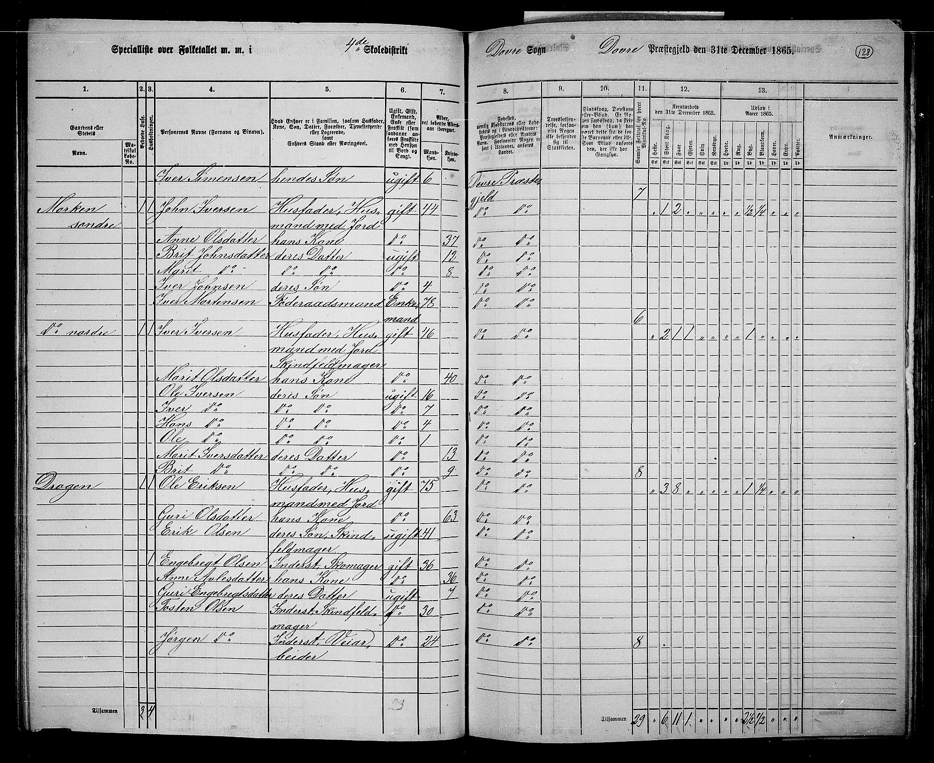 RA, 1865 census for Dovre, 1865, p. 124