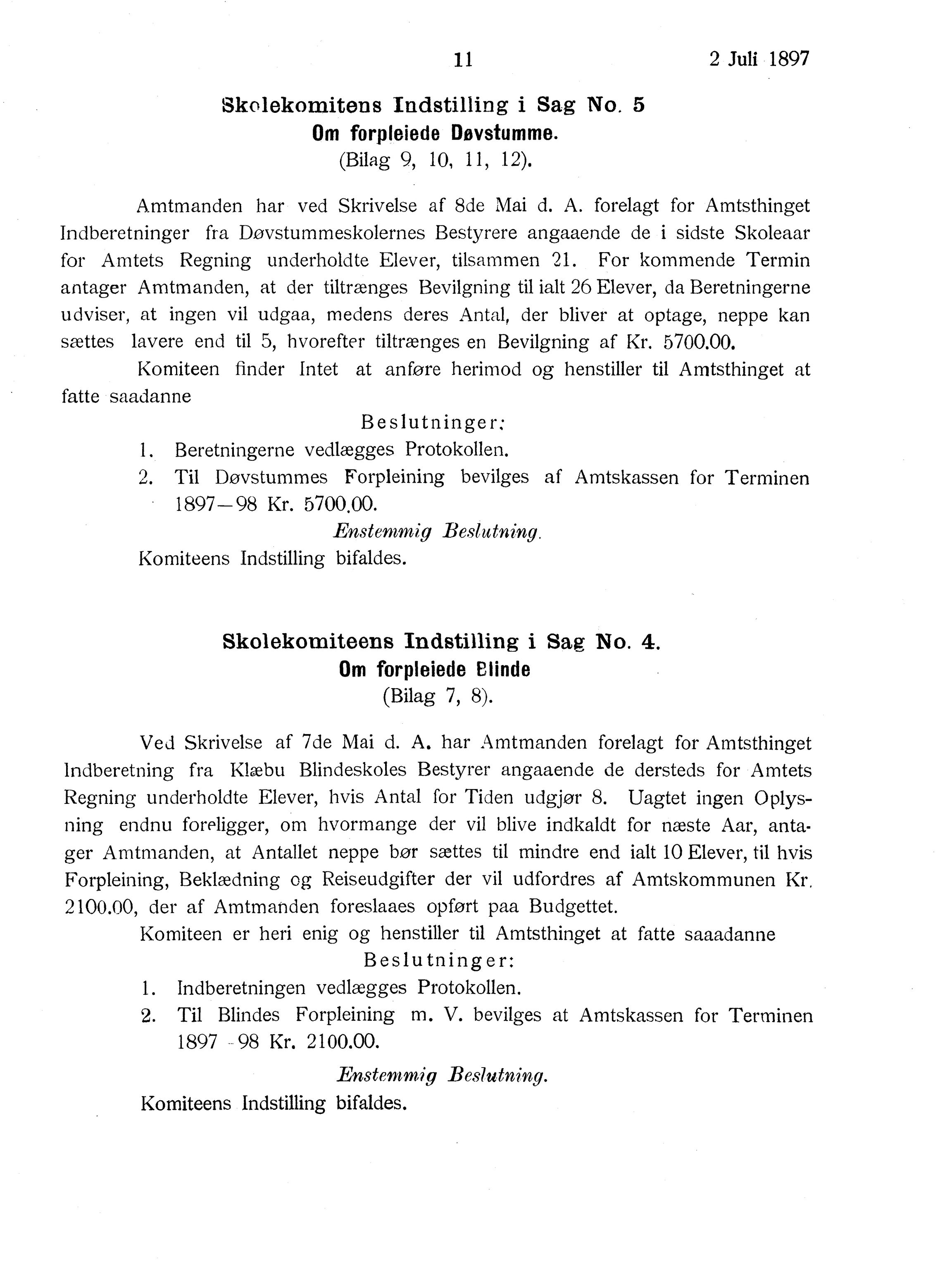 Nordland Fylkeskommune. Fylkestinget, AIN/NFK-17/176/A/Ac/L0020: Fylkestingsforhandlinger 1897, 1897