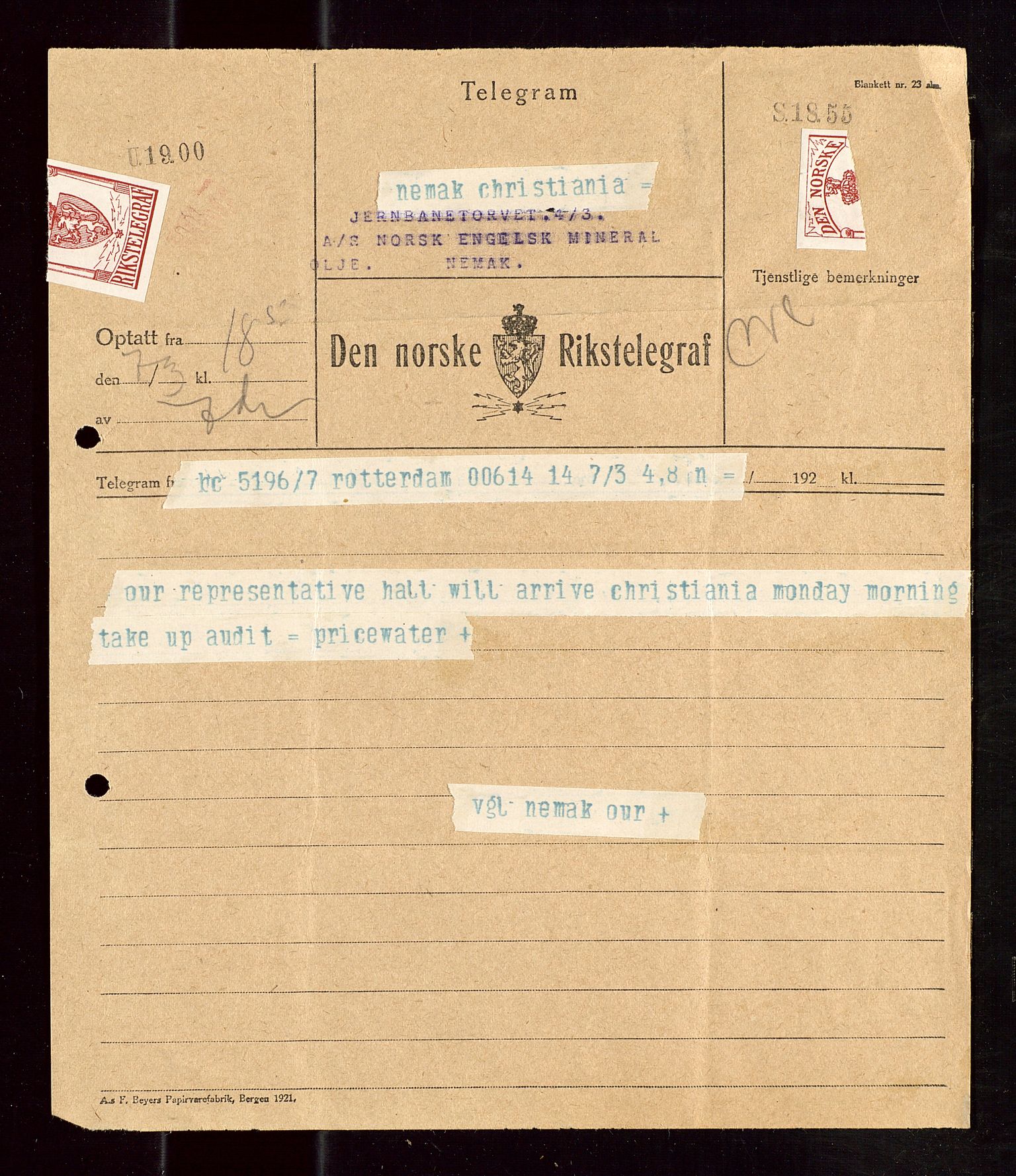 Pa 1521 - A/S Norske Shell, SAST/A-101915/E/Ea/Eaa/L0013: Sjefskorrespondanse, 1924, p. 86