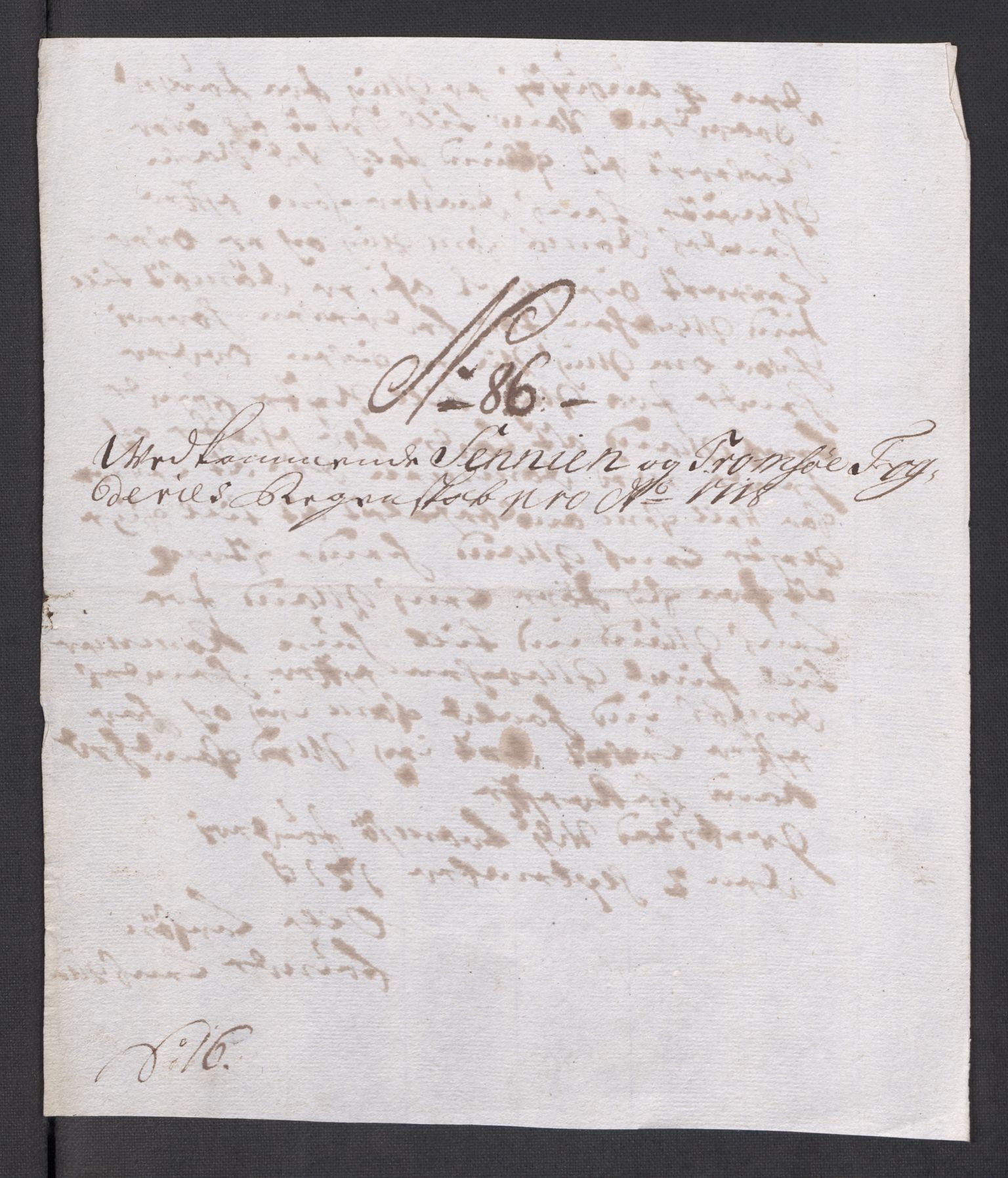 Rentekammeret inntil 1814, Reviderte regnskaper, Fogderegnskap, AV/RA-EA-4092/R68/L4764: Fogderegnskap Senja og Troms, 1718, p. 379