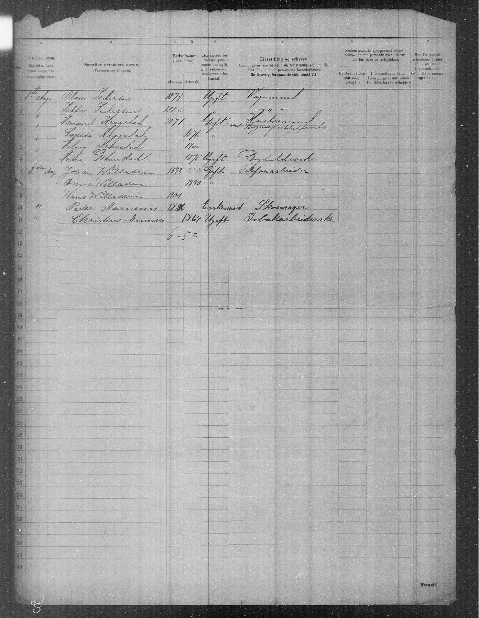 OBA, Municipal Census 1902 for Kristiania, 1902, p. 4