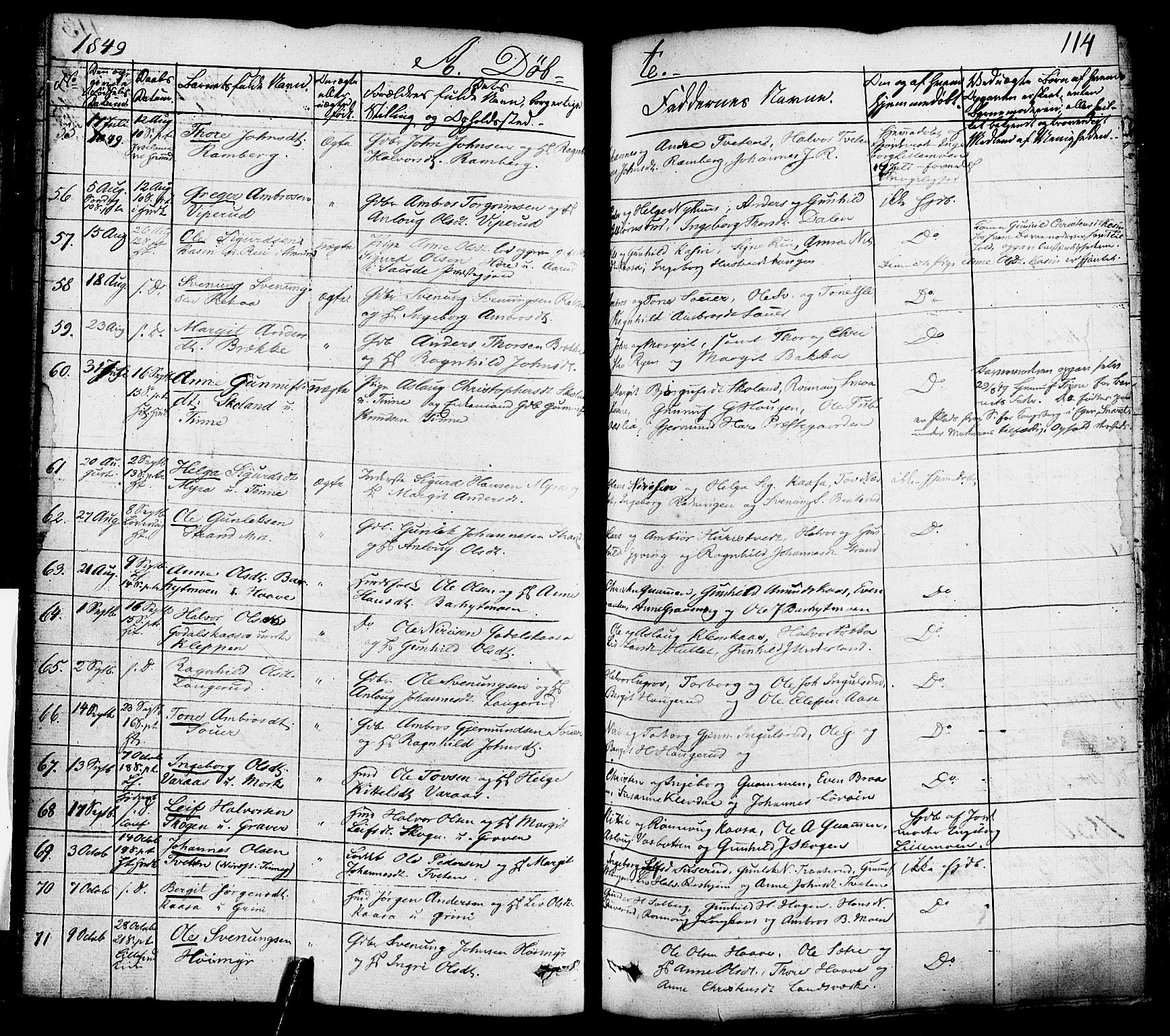 Heddal kirkebøker, AV/SAKO-A-268/F/Fa/L0006: Parish register (official) no. I 6, 1837-1854, p. 114