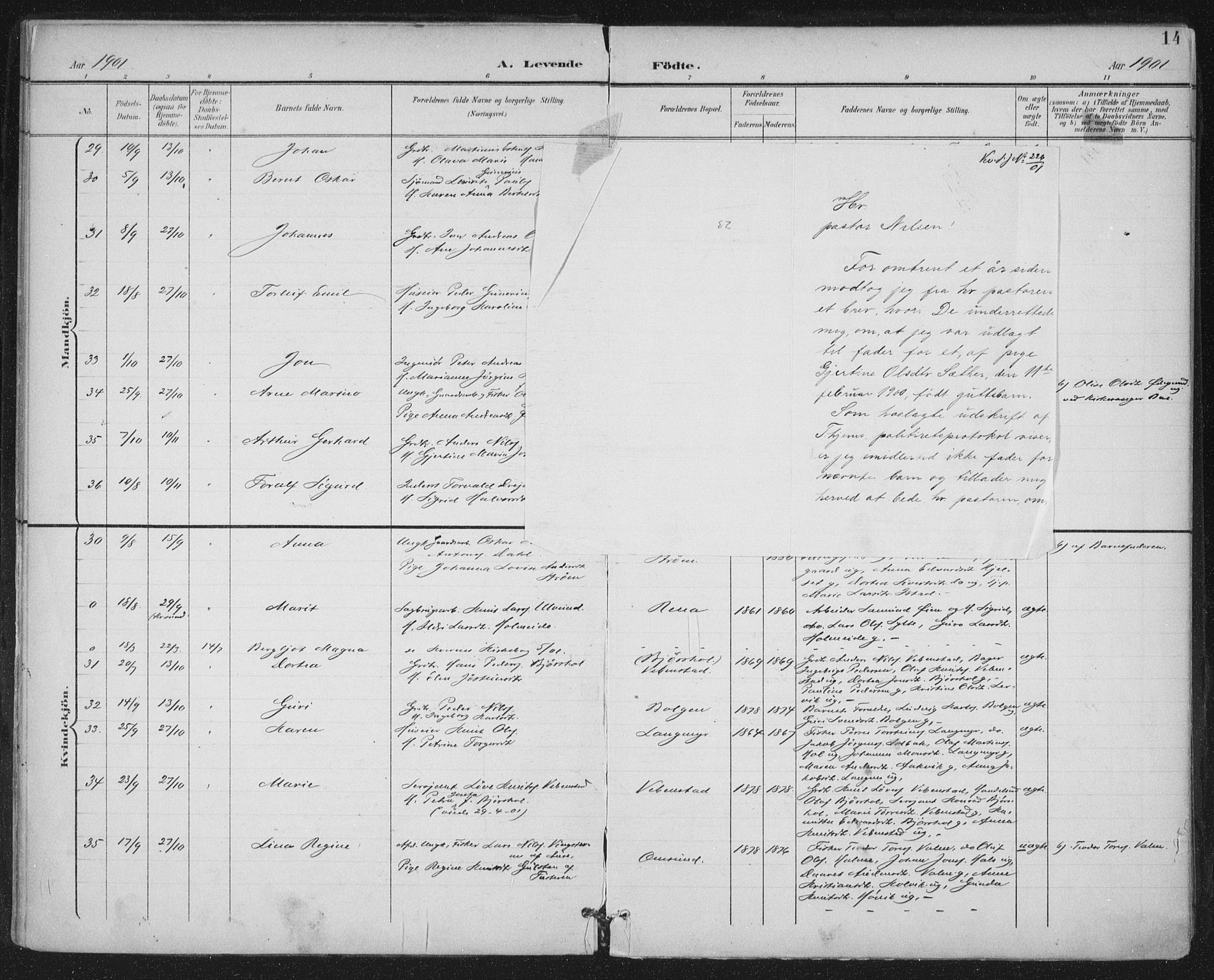 Ministerialprotokoller, klokkerbøker og fødselsregistre - Møre og Romsdal, AV/SAT-A-1454/569/L0820: Parish register (official) no. 569A06, 1900-1911, p. 14