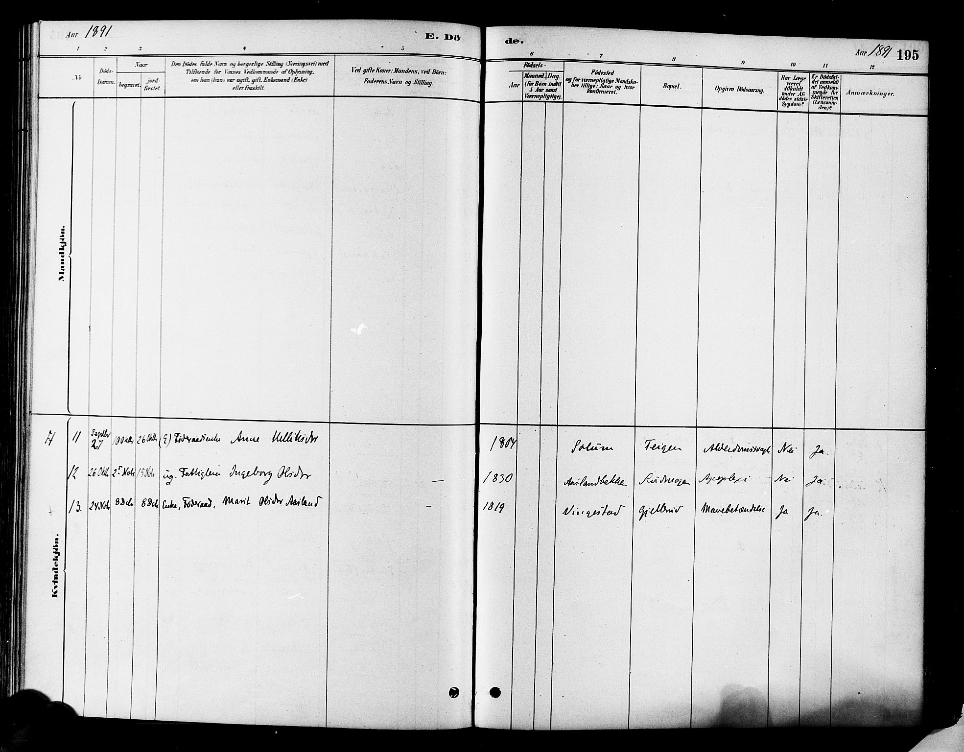 Flesberg kirkebøker, SAKO/A-18/F/Fa/L0008: Parish register (official) no. I 8, 1879-1899, p. 195