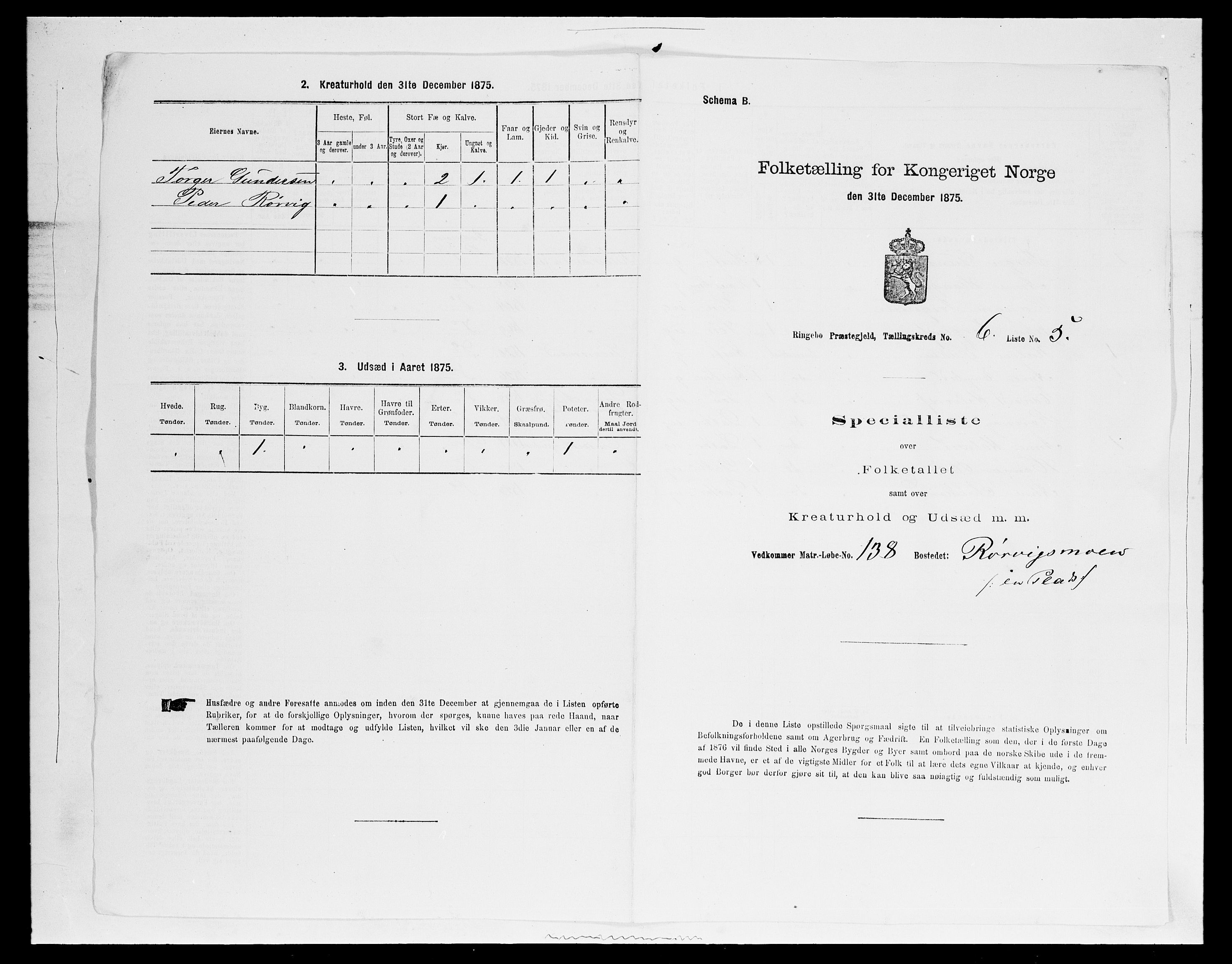 SAH, 1875 census for 0520P Ringebu, 1875, p. 848