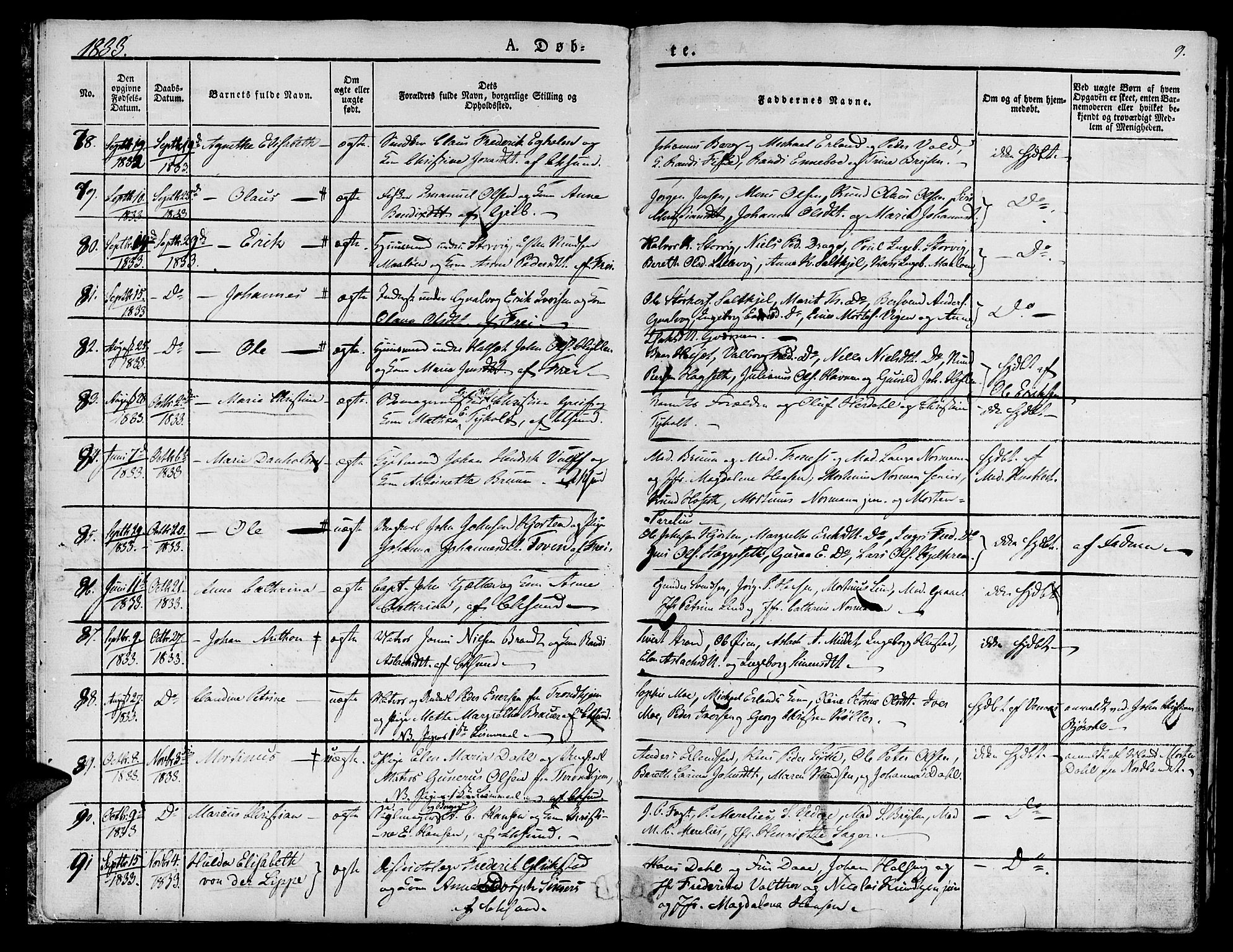 Ministerialprotokoller, klokkerbøker og fødselsregistre - Møre og Romsdal, AV/SAT-A-1454/572/L0843: Parish register (official) no. 572A06, 1832-1842, p. 9