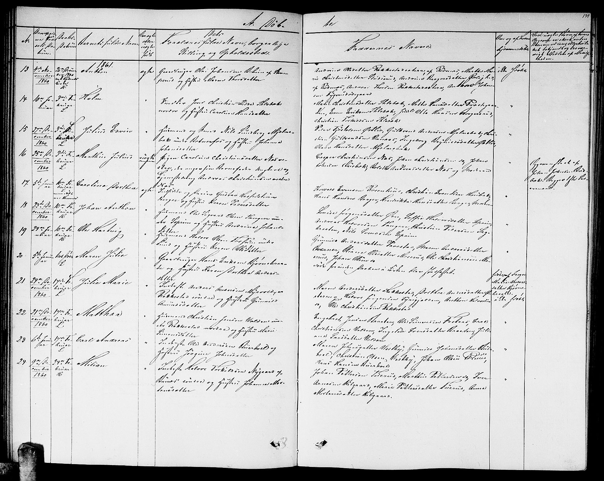 Høland prestekontor Kirkebøker, SAO/A-10346a/G/Ga/L0004: Parish register (copy) no. I 4, 1854-1862, p. 134