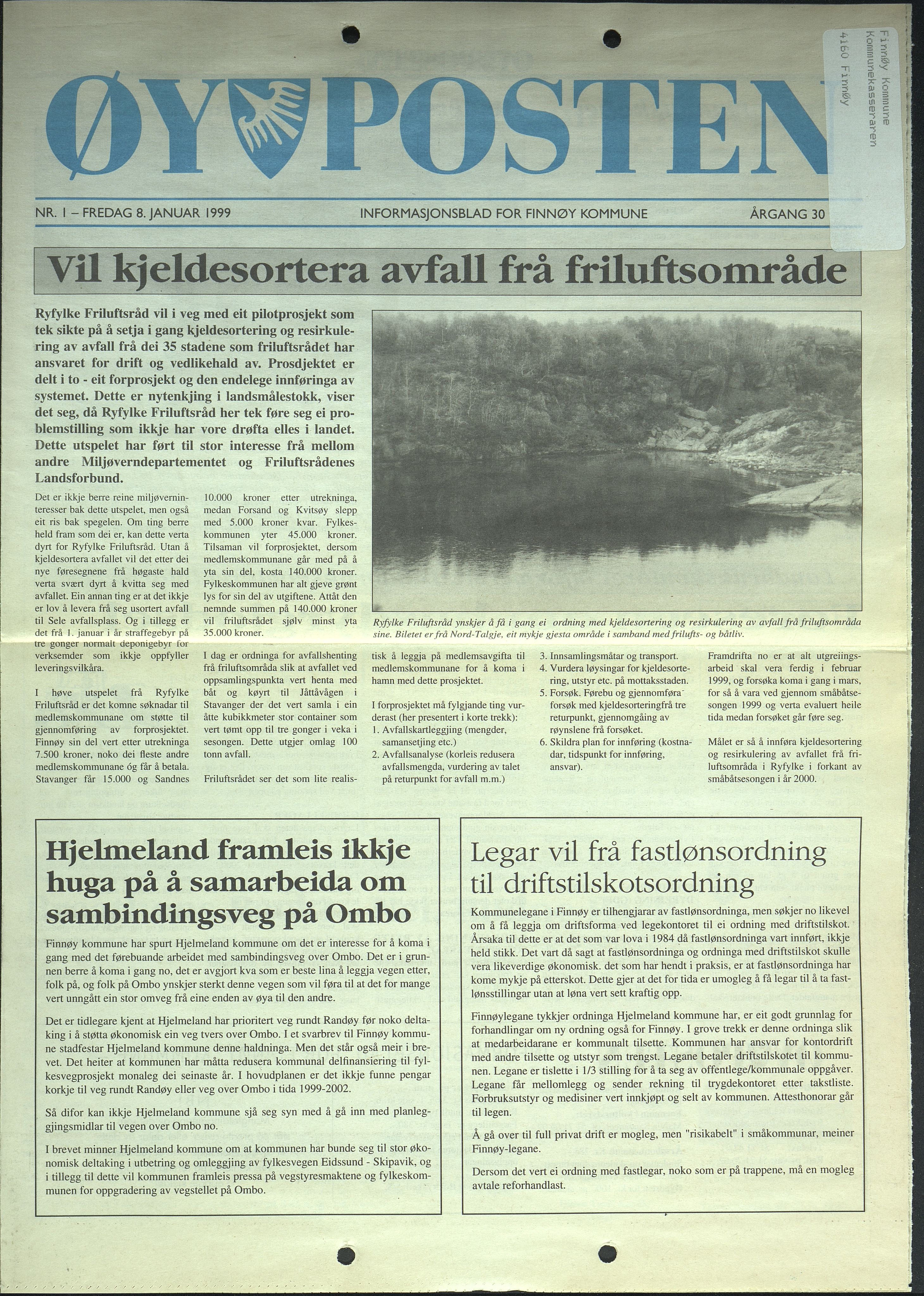 , Finnøy kommune, Øyposten, 1999, 1999