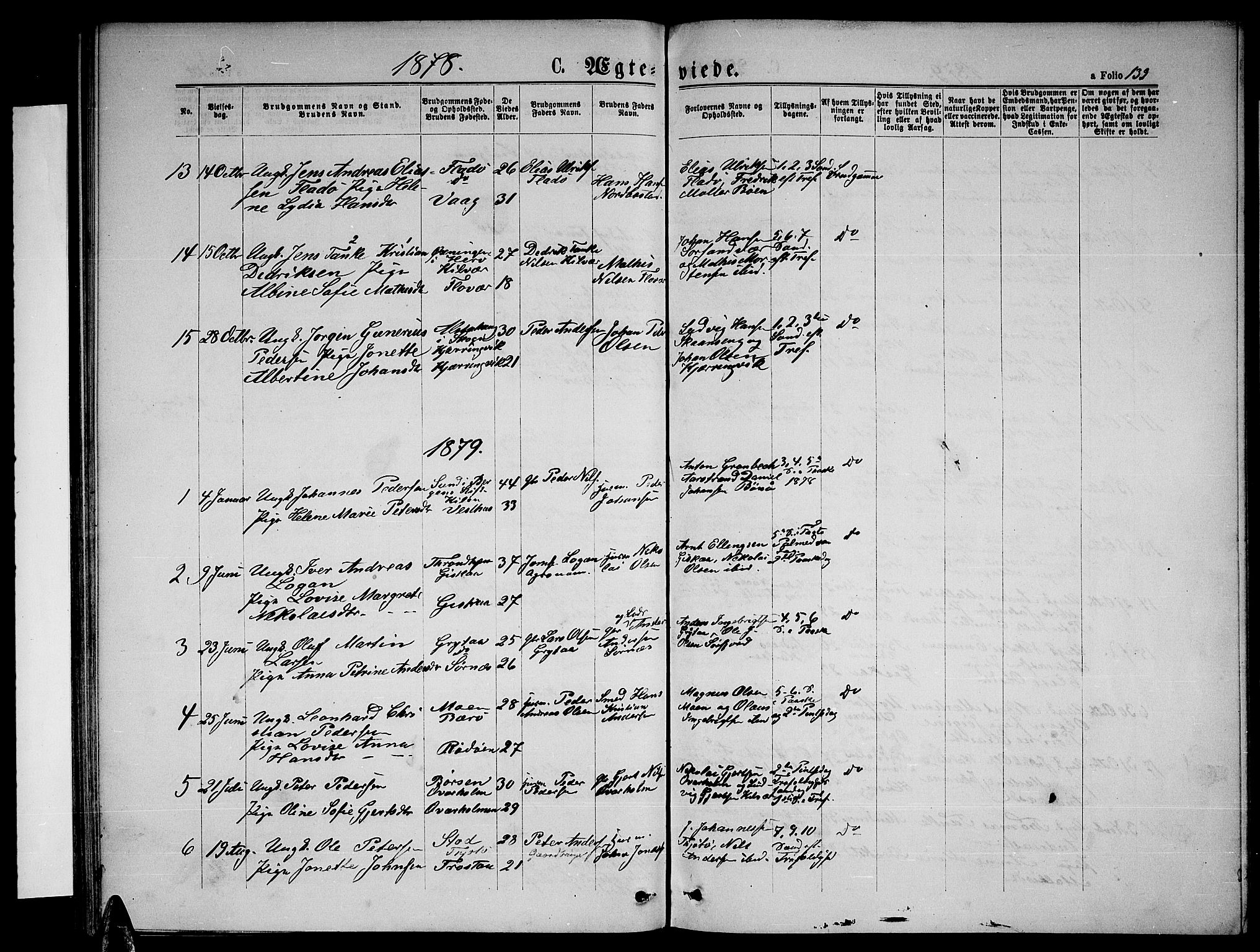 Ministerialprotokoller, klokkerbøker og fødselsregistre - Nordland, AV/SAT-A-1459/817/L0267: Parish register (copy) no. 817C02, 1870-1883, p. 139