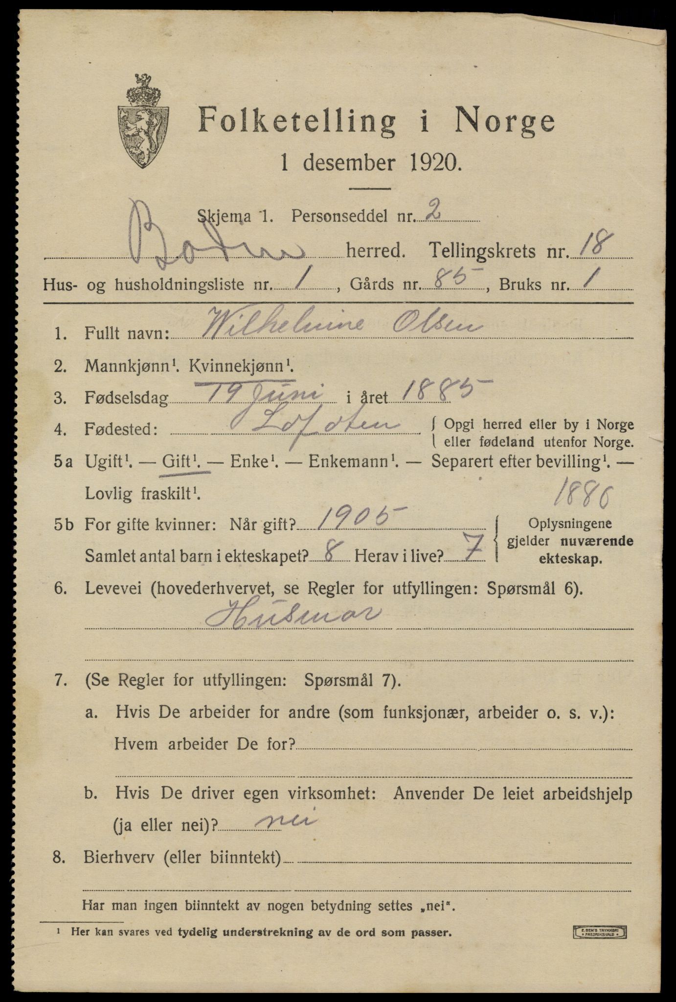 SAT, 1920 census for Bodin, 1920, p. 12848