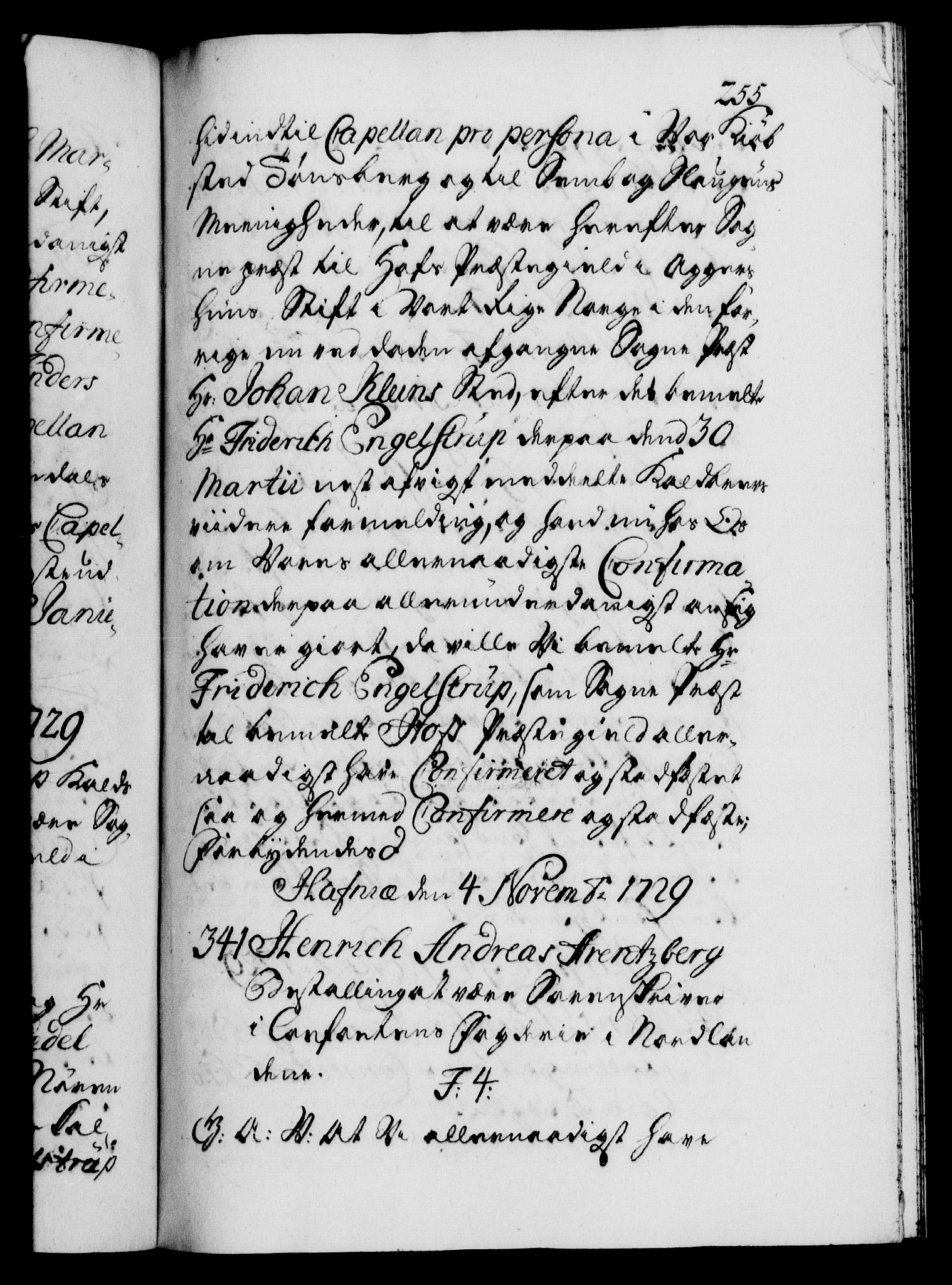 Danske Kanselli 1572-1799, AV/RA-EA-3023/F/Fc/Fca/Fcaa/L0026: Norske registre, 1729-1730, p. 255a