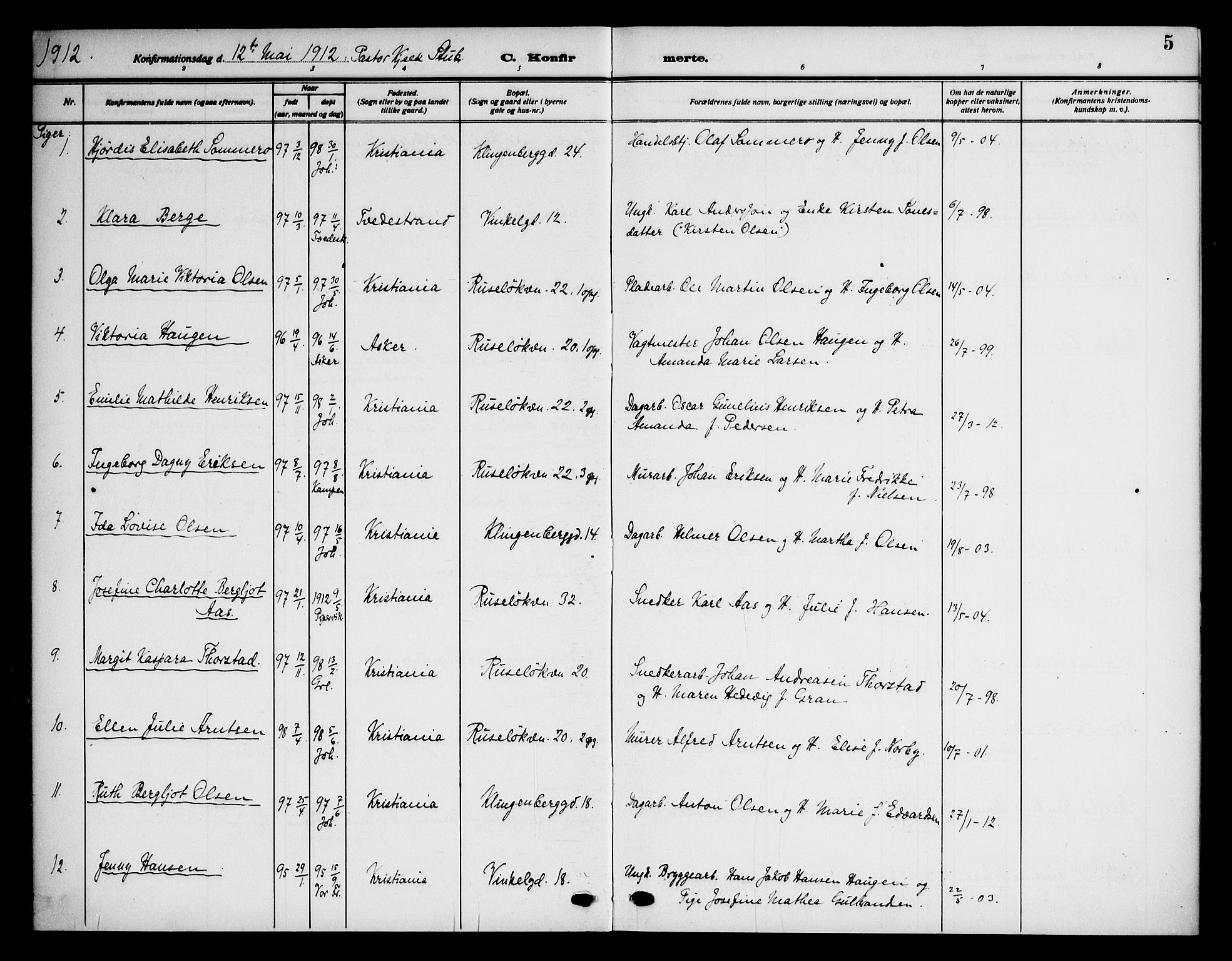 Piperviken prestekontor Kirkebøker, AV/SAO-A-10874/F/L0001: Parish register (official) no. 1, 1911-1958, p. 5