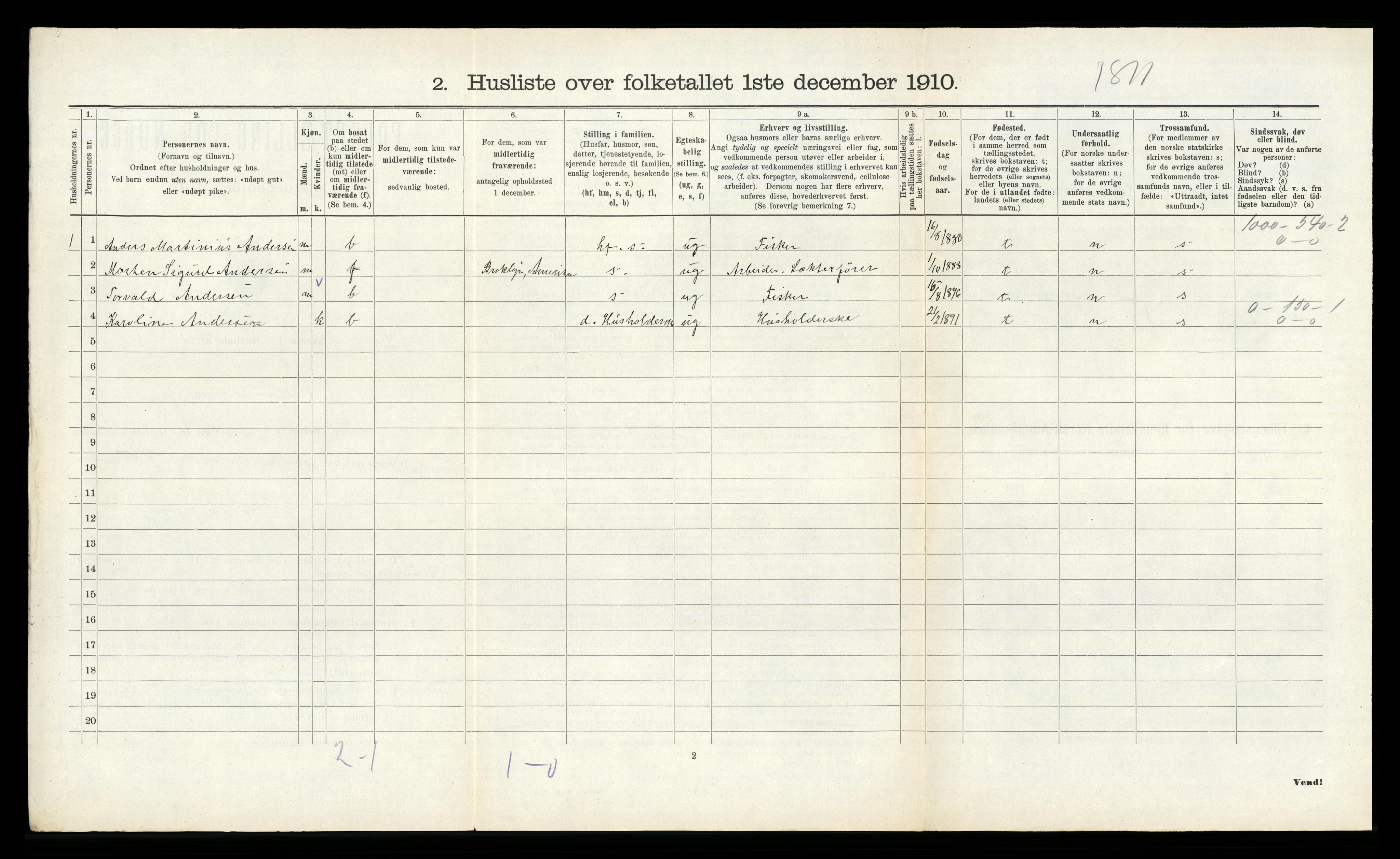 RA, 1910 census for Øyestad, 1910, p. 683