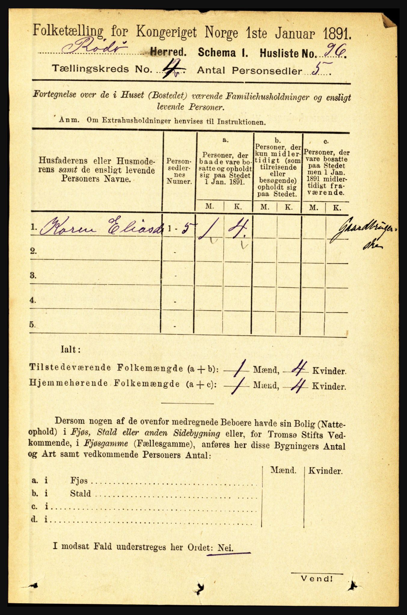 RA, 1891 census for 1836 Rødøy, 1891, p. 1581