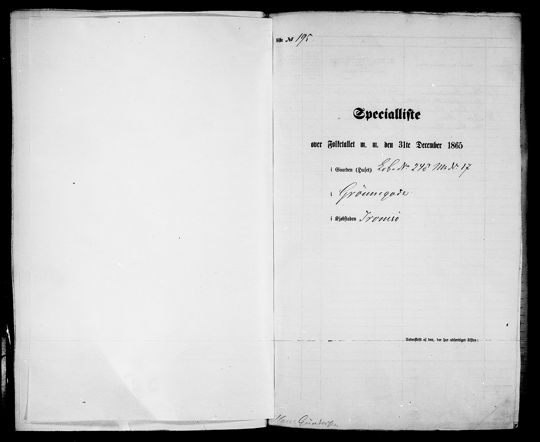 RA, 1865 census for Tromsø, 1865, p. 406