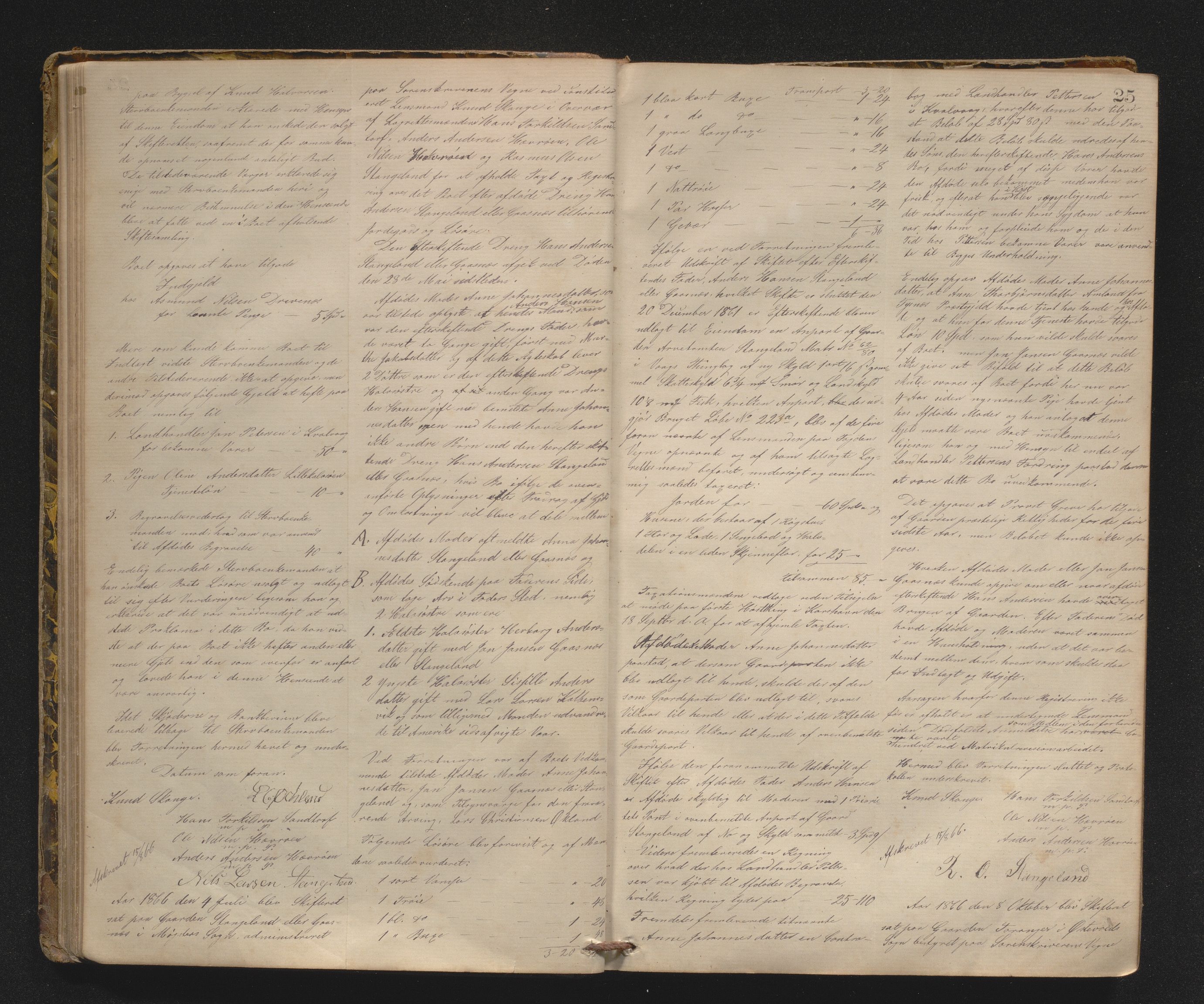 Lensmannen i Sund og Austevoll, AV/SAB-A-35201/0006/L0010: Registreringsprotokoll, 1863-1877, p. 24b-25a
