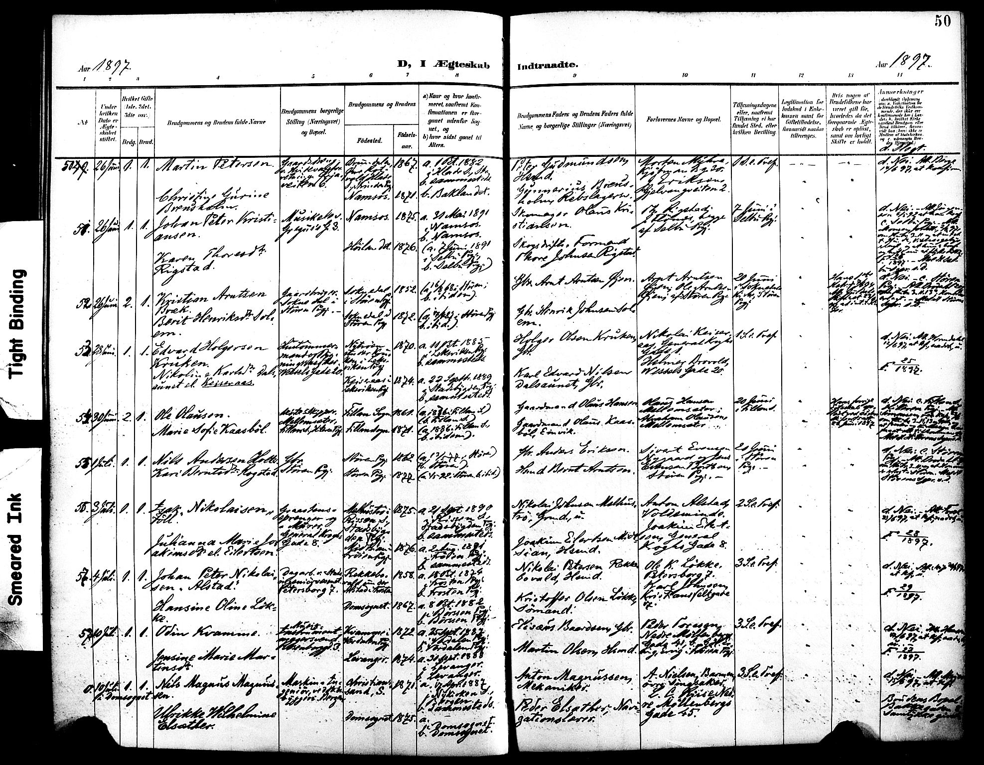 Ministerialprotokoller, klokkerbøker og fødselsregistre - Sør-Trøndelag, AV/SAT-A-1456/604/L0198: Parish register (official) no. 604A19, 1893-1900, p. 50