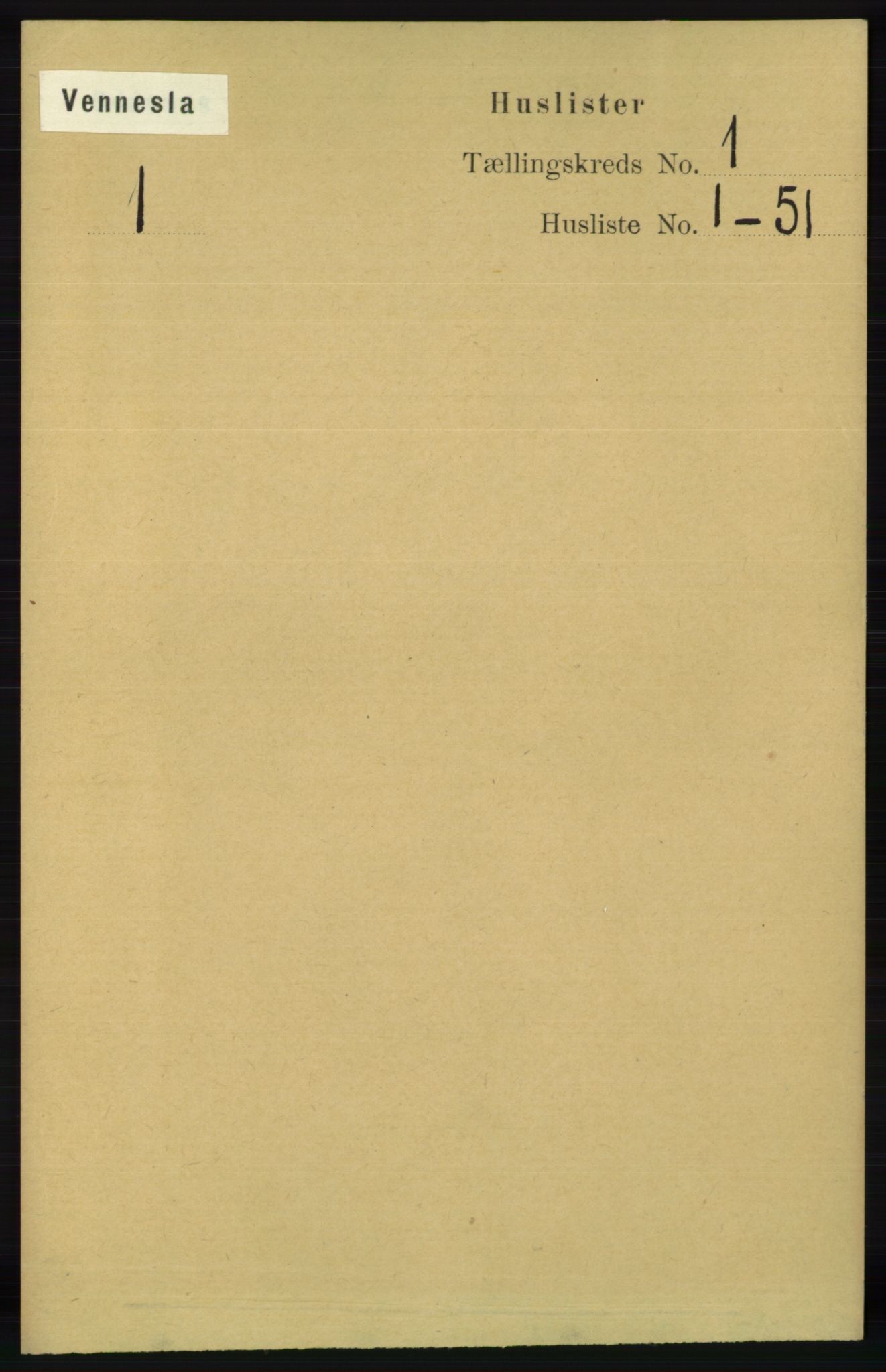 RA, 1891 census for 1014 Vennesla, 1891, p. 16