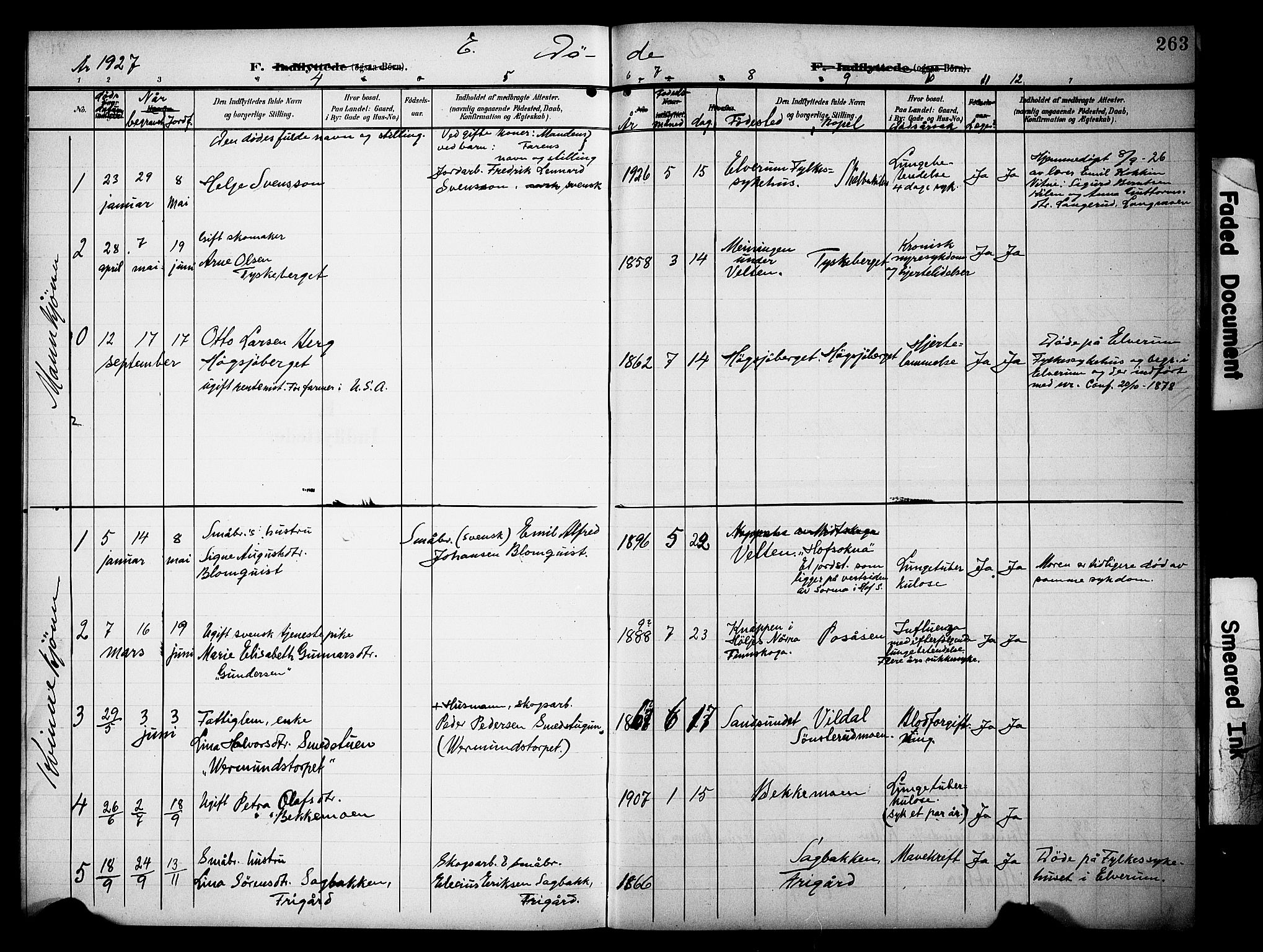 Åsnes prestekontor, AV/SAH-PREST-042/H/Ha/Hab/L0006: Parish register (copy) no. 6, 1903-1929, p. 263