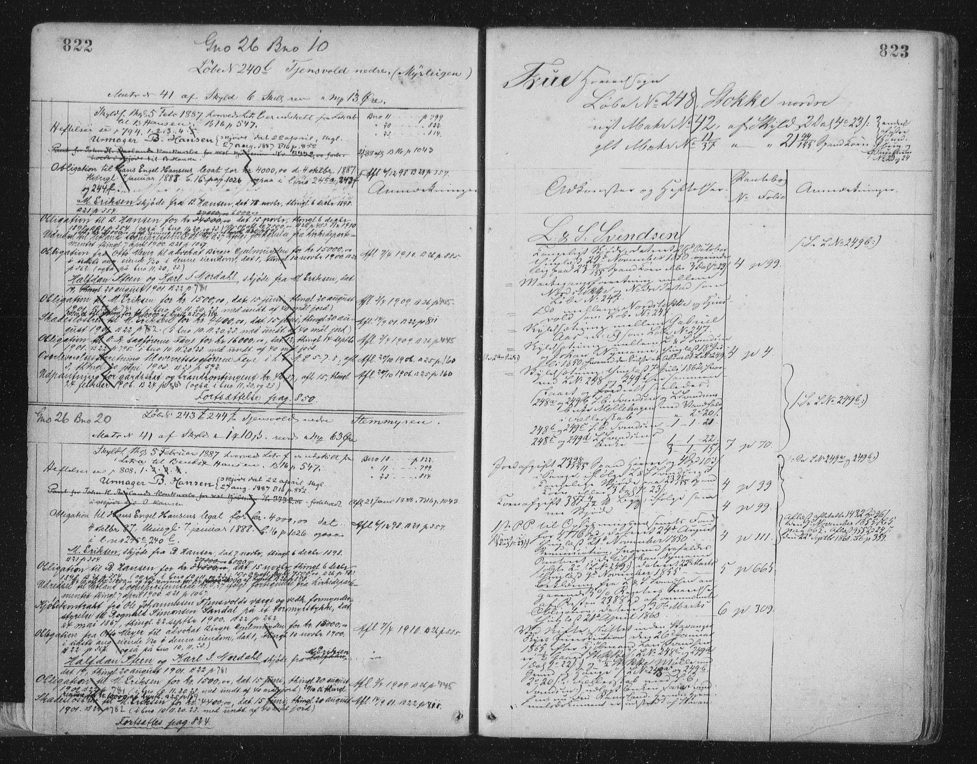 Jæren sorenskriveri, SAST/A-100310/01/4/41/41ABB/L0001: Mortgage register no. 41 ABB1, 1898, p. 822-823