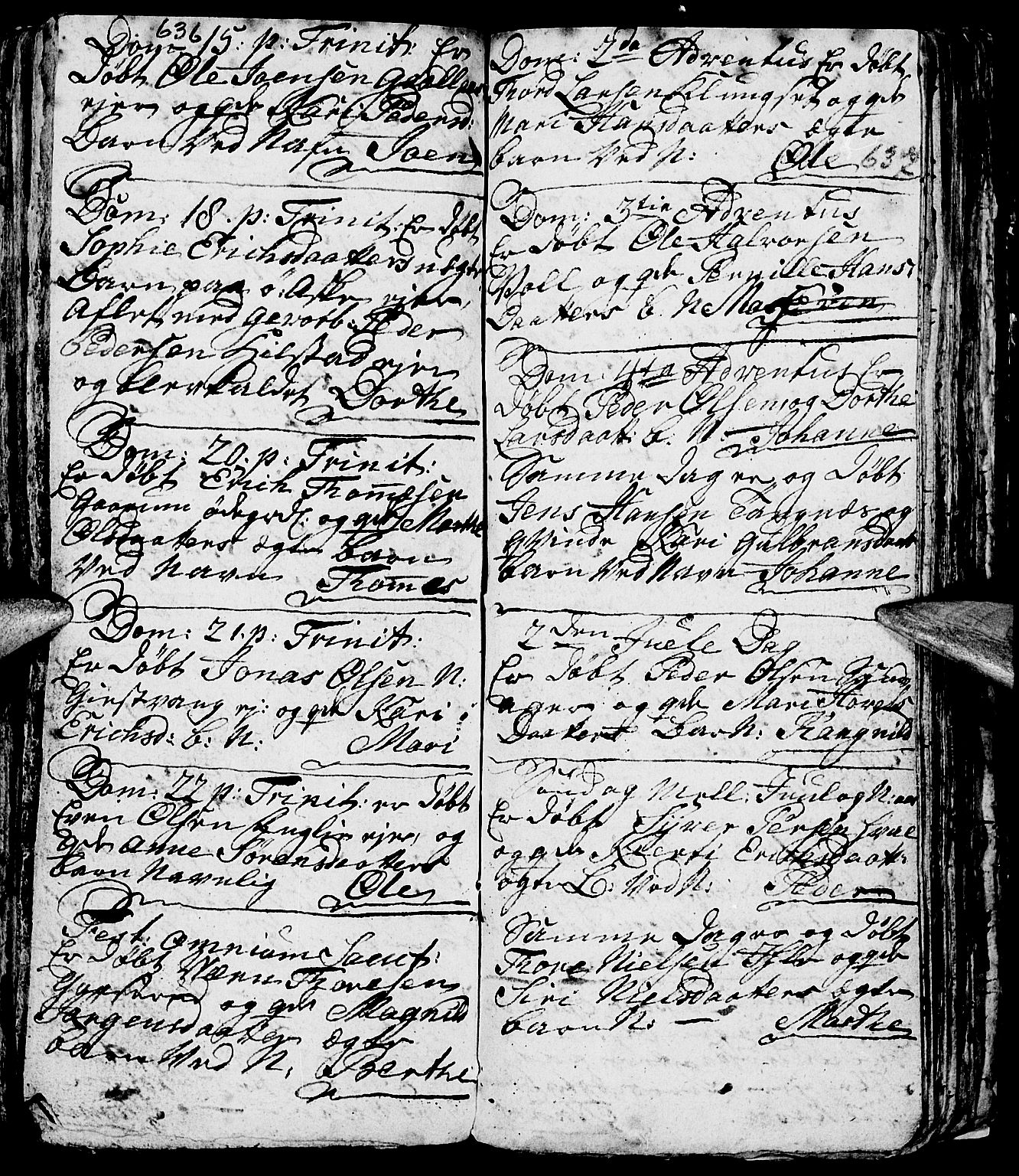 Nes prestekontor, Hedmark, AV/SAH-PREST-020/L/La/L0001: Parish register (copy) no. 1, 1663-1784, p. 636-637