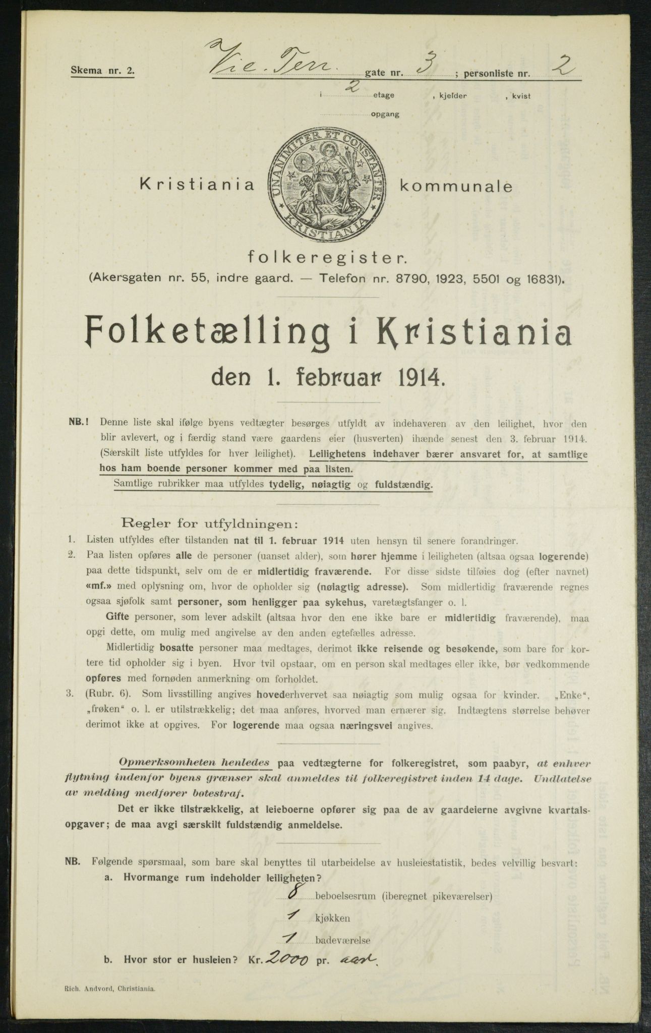 OBA, Municipal Census 1914 for Kristiania, 1914, p. 124542