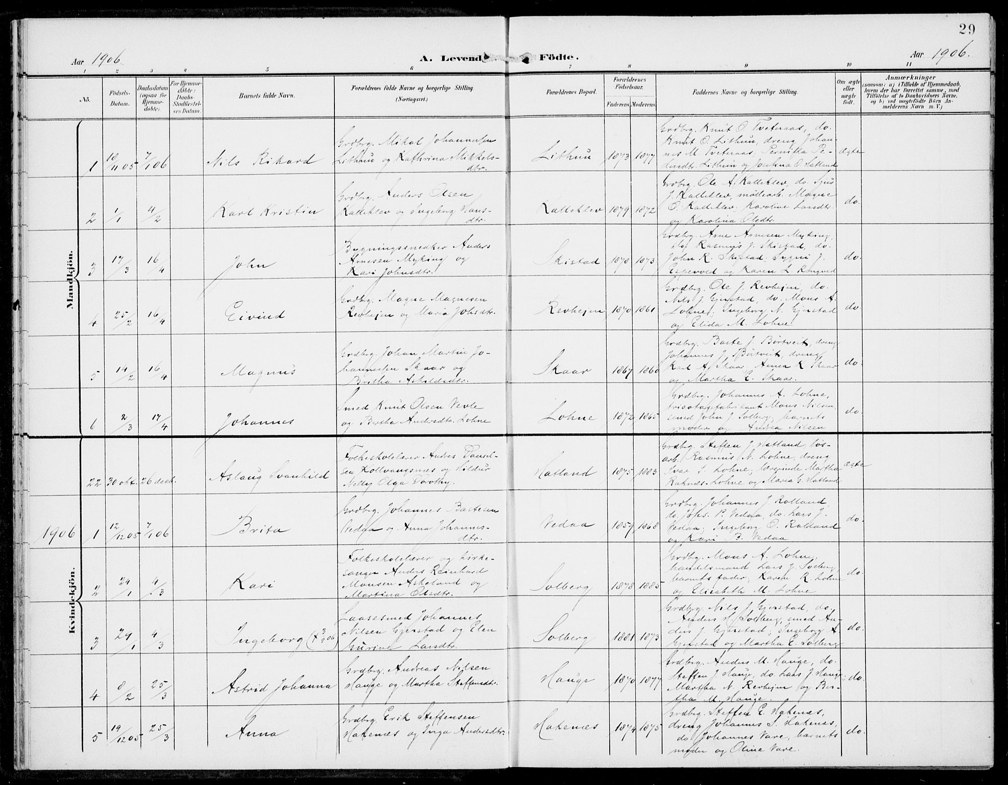 Haus sokneprestembete, AV/SAB-A-75601/H/Haa: Parish register (official) no. C  2, 1900-1915, p. 29