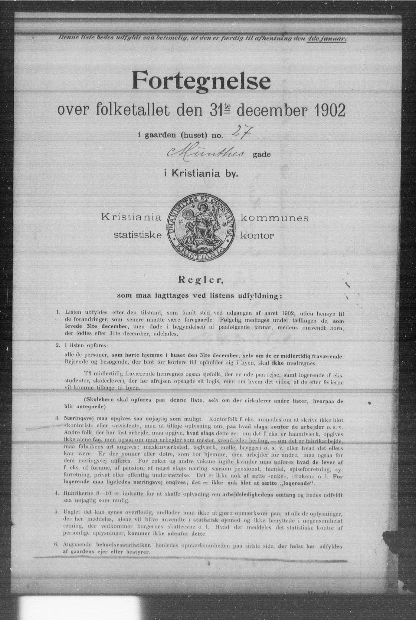 OBA, Municipal Census 1902 for Kristiania, 1902, p. 12918