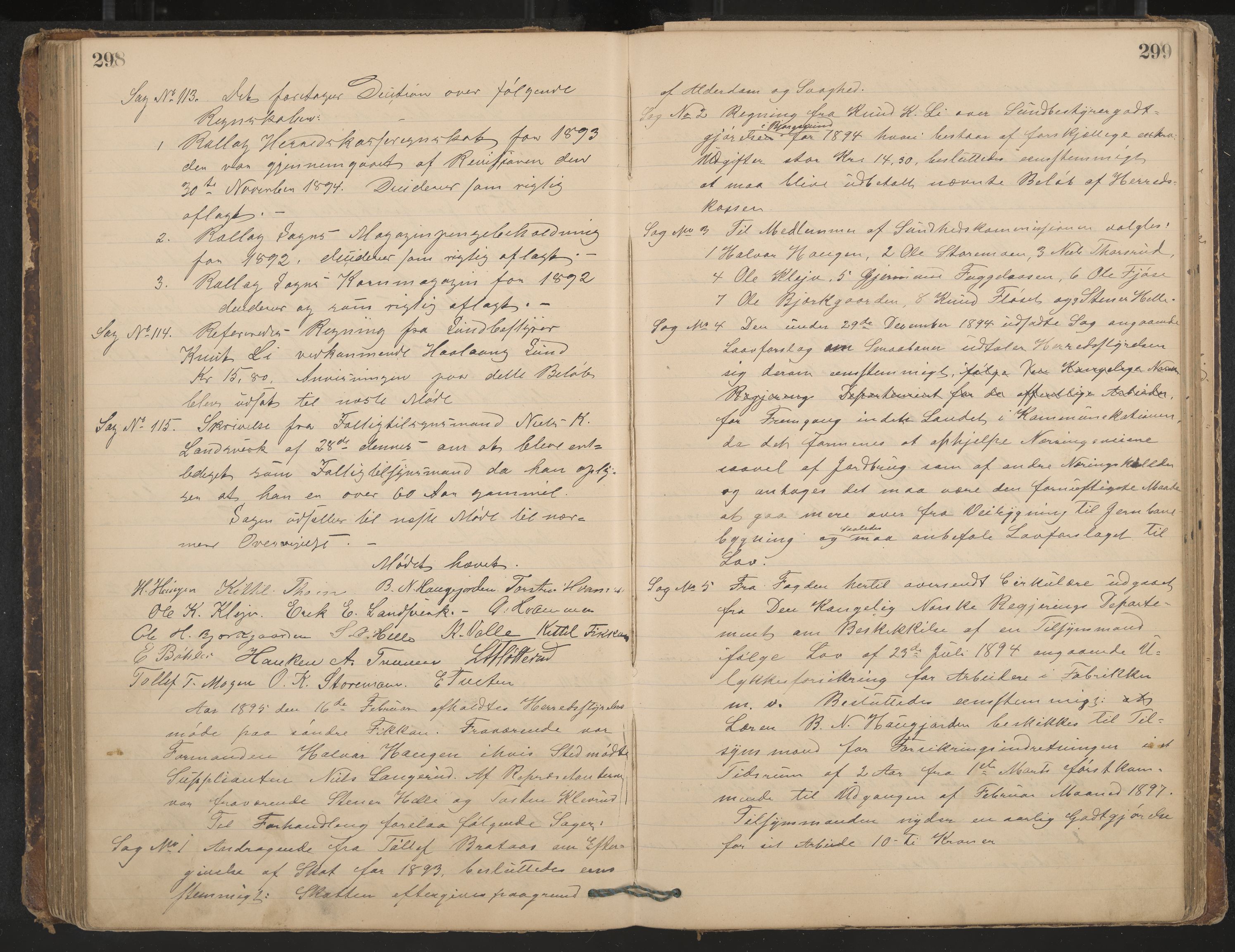 Rollag formannskap og sentraladministrasjon, IKAK/0632021-2/A/Aa/L0003: Møtebok, 1884-1897, p. 298-299