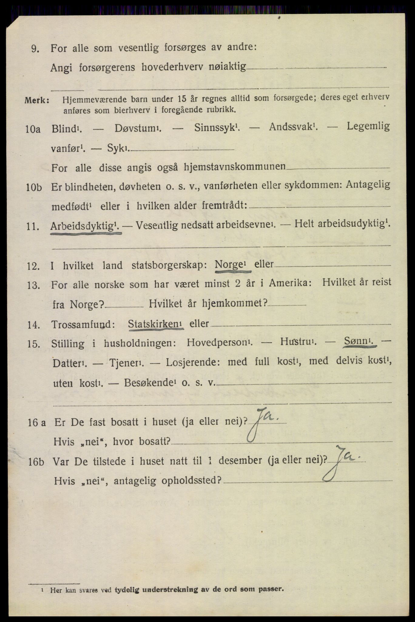 SAH, 1920 census for Trysil, 1920, p. 9460