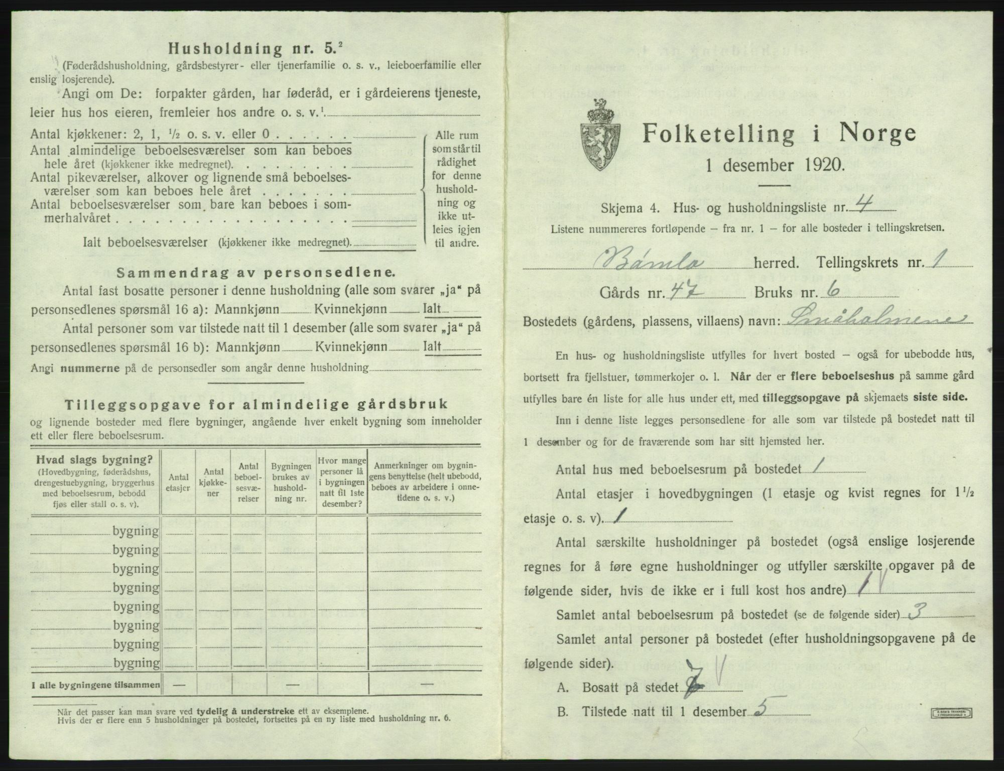 SAB, 1920 census for Bømlo, 1920, p. 28