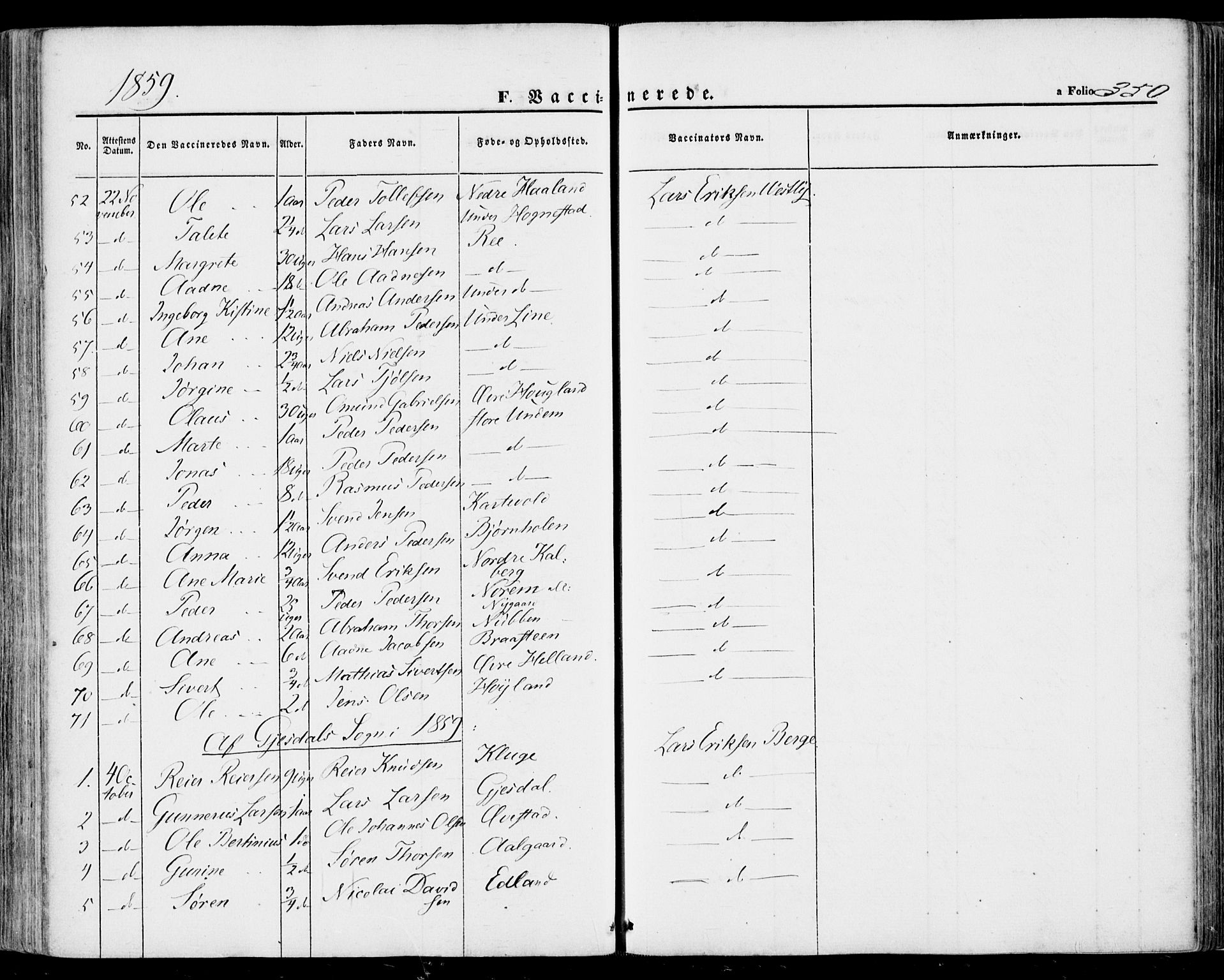 Lye sokneprestkontor, AV/SAST-A-101794/001/30BA/L0007: Parish register (official) no. A 6, 1856-1871, p. 350