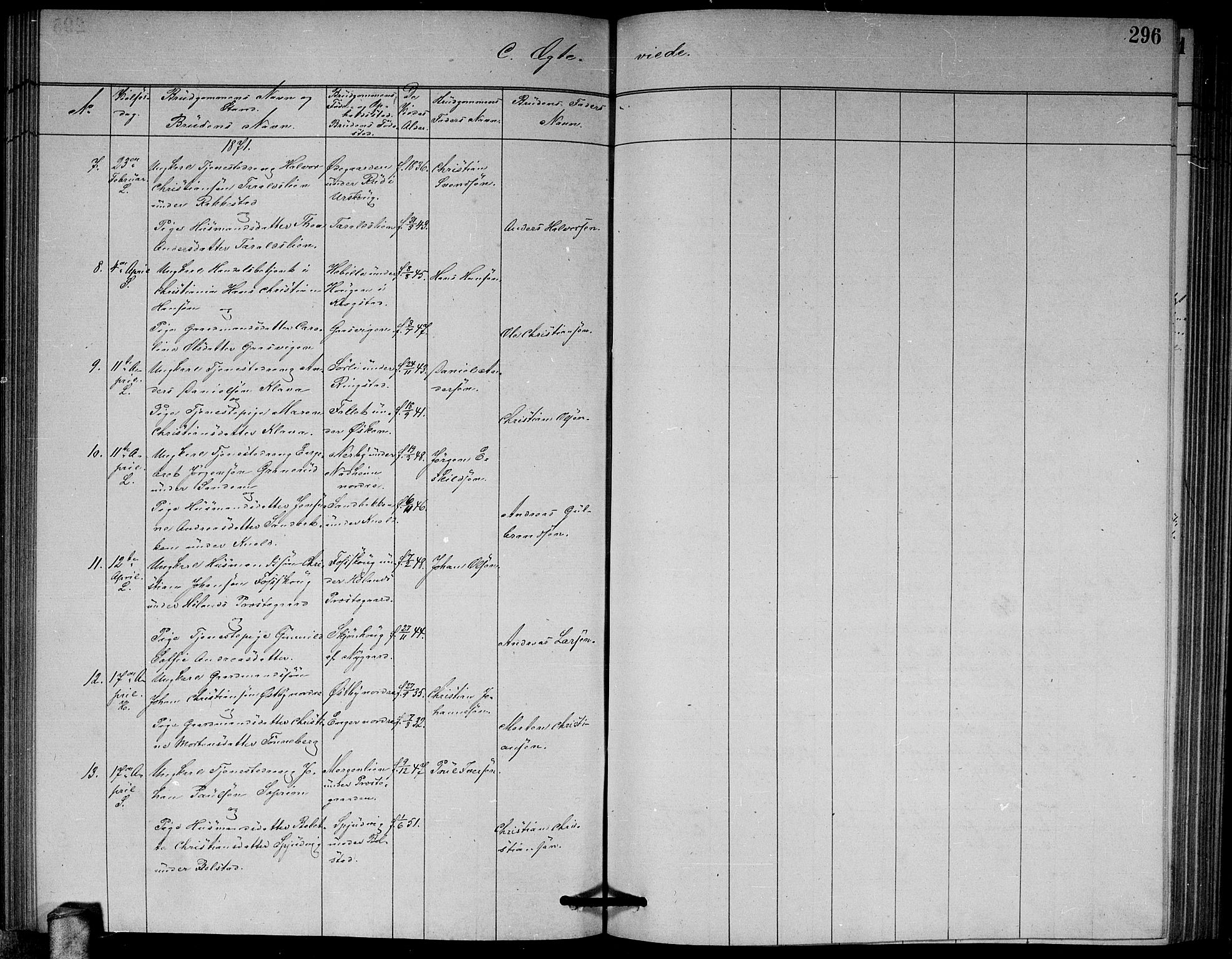 Høland prestekontor Kirkebøker, AV/SAO-A-10346a/G/Ga/L0006: Parish register (copy) no. I 6, 1869-1879, p. 296