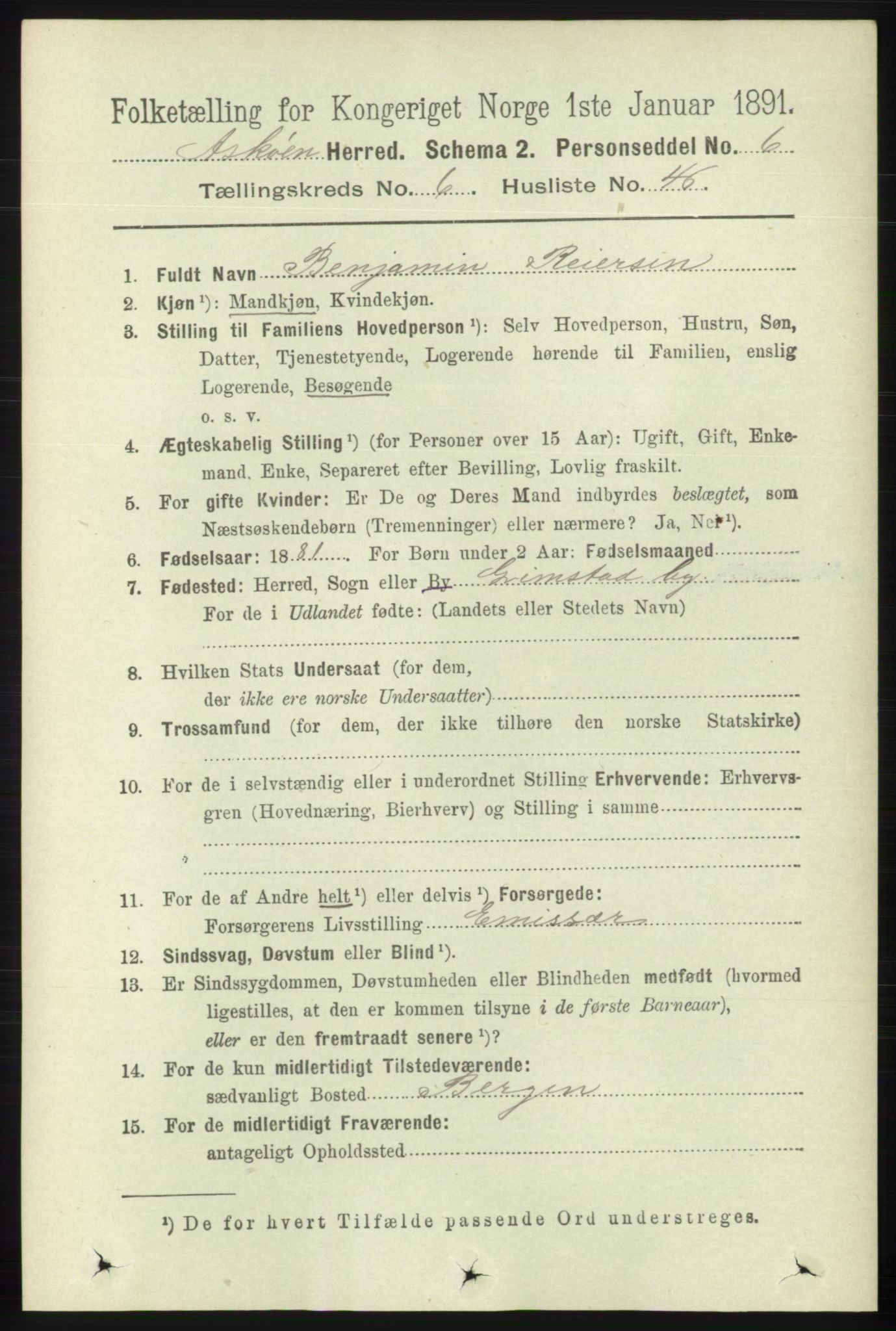 RA, 1891 census for 1247 Askøy, 1891, p. 4250