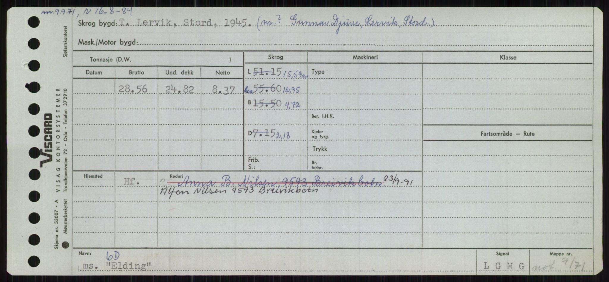 Sjøfartsdirektoratet med forløpere, Skipsmålingen, RA/S-1627/H/Ha/L0002/0001: Fartøy, Eik-Hill / Fartøy, Eik-F, p. 63