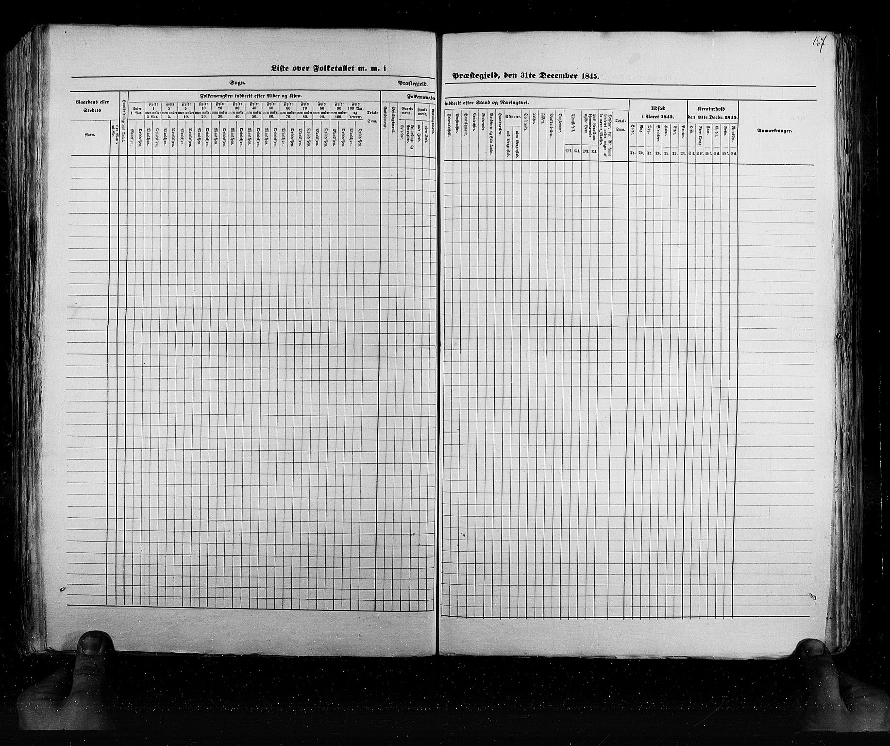 RA, Census 1845, vol. 6: Lister og Mandal amt og Stavanger amt, 1845, p. 167