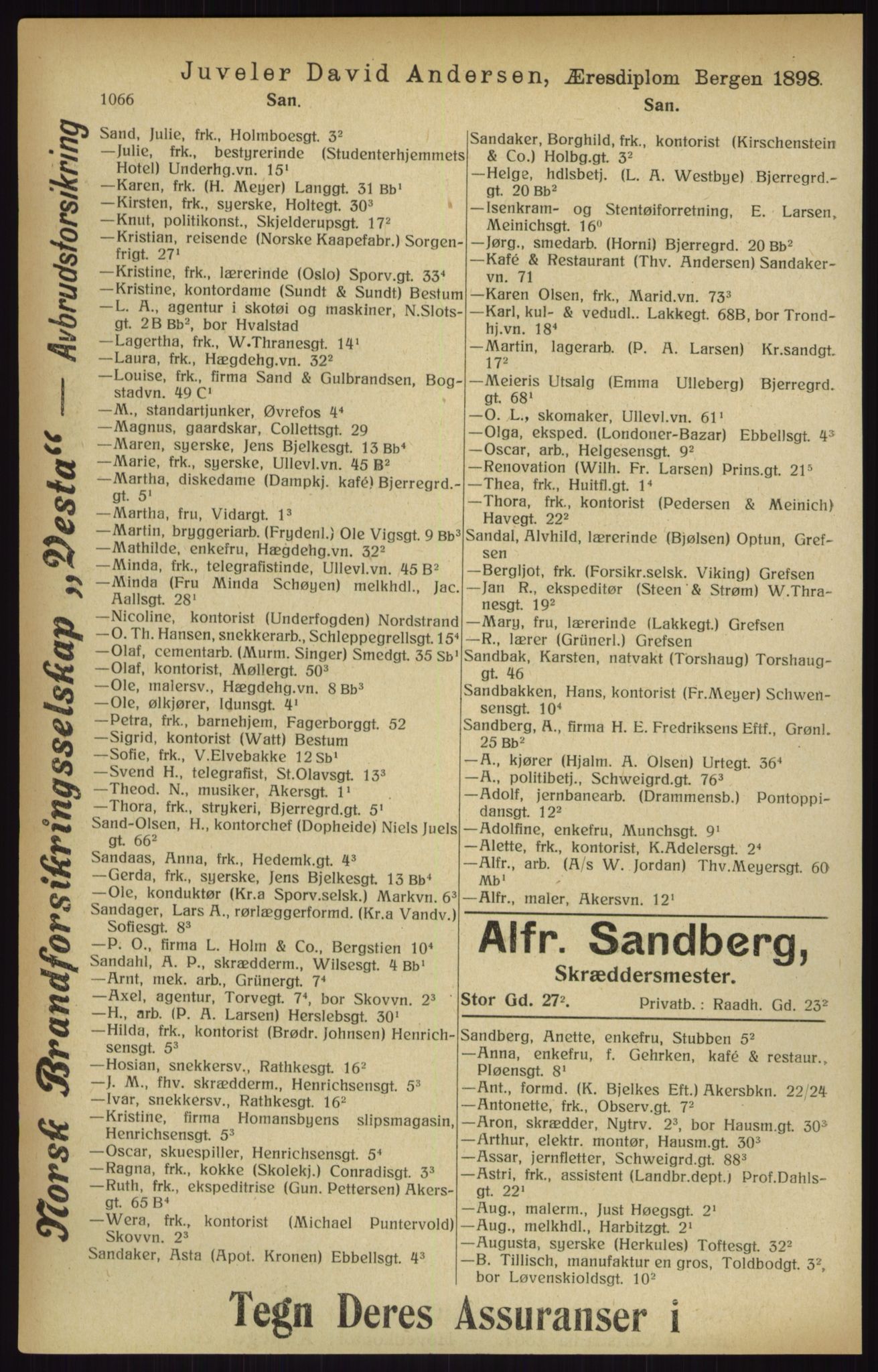 Kristiania/Oslo adressebok, PUBL/-, 1916, p. 1066