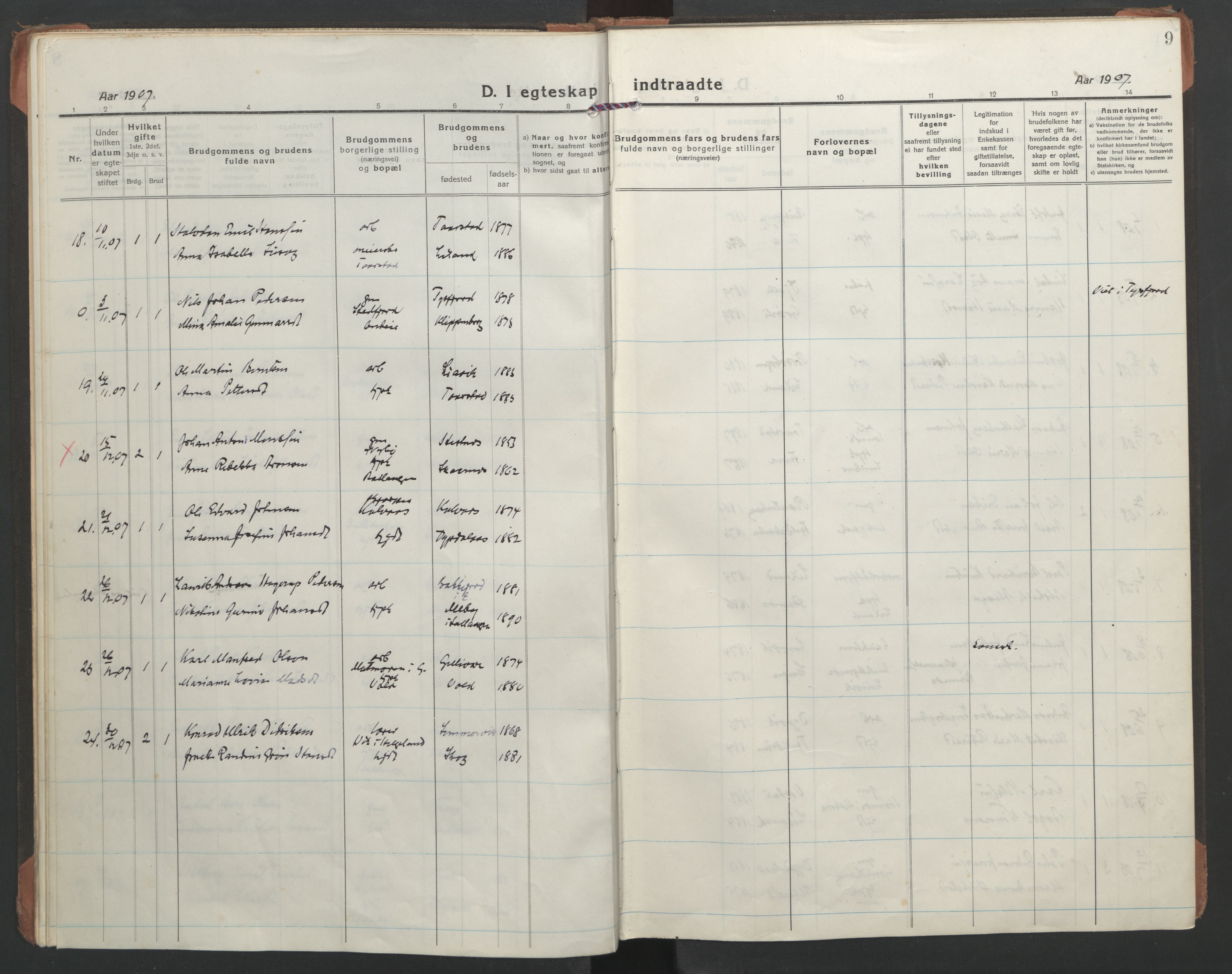 Ministerialprotokoller, klokkerbøker og fødselsregistre - Nordland, AV/SAT-A-1459/863/L0902: Parish register (official) no. 863A14, 1906-1937, p. 9