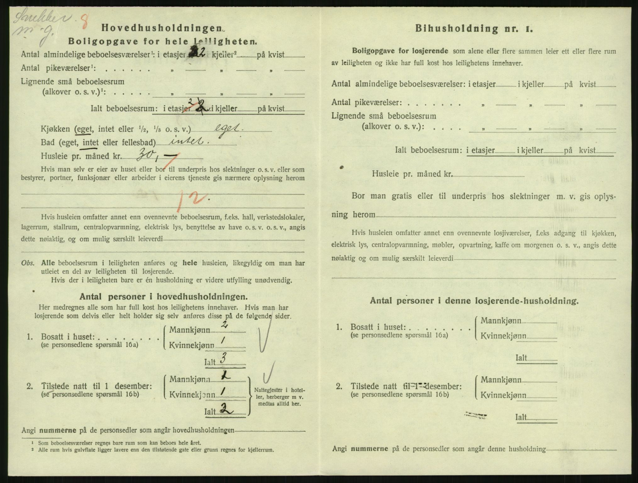 SAH, 1920 census for Lillehammer, 1920, p. 2937